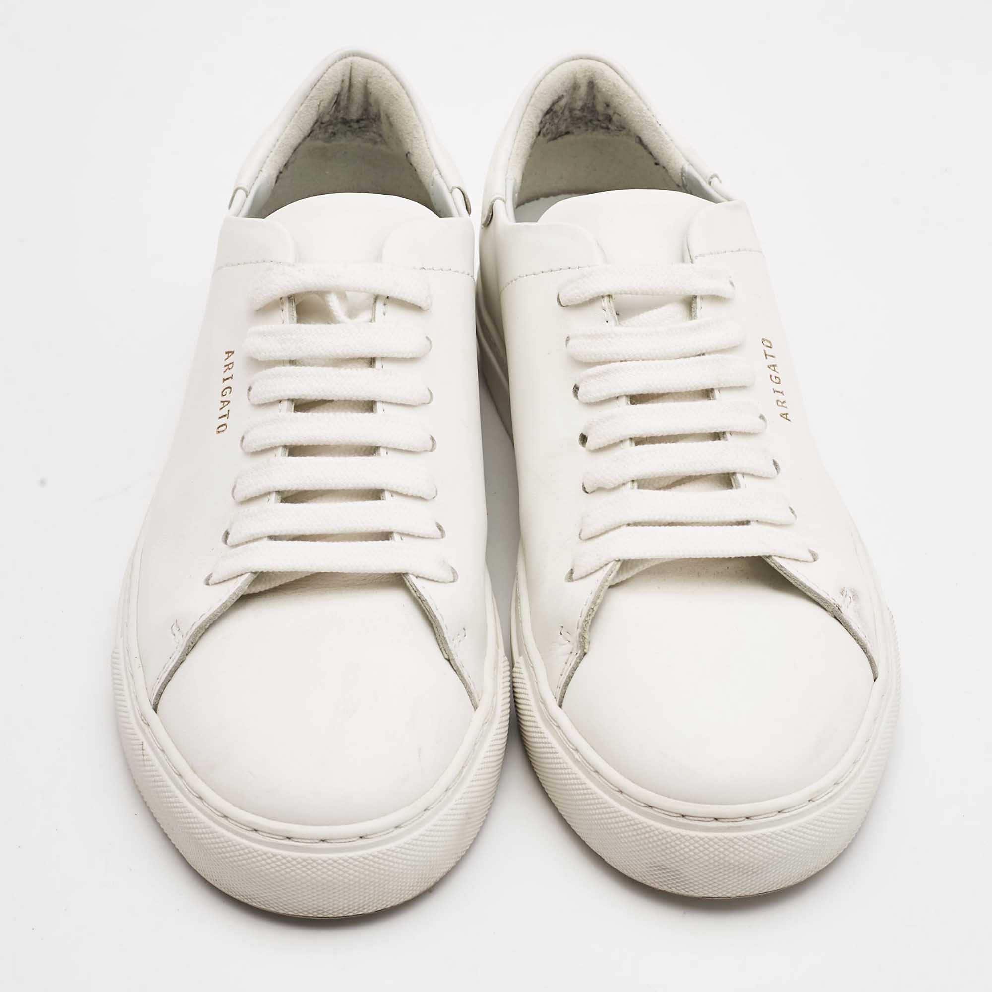 Axel Arigato White Leather Lace Up Sneakers Size 38