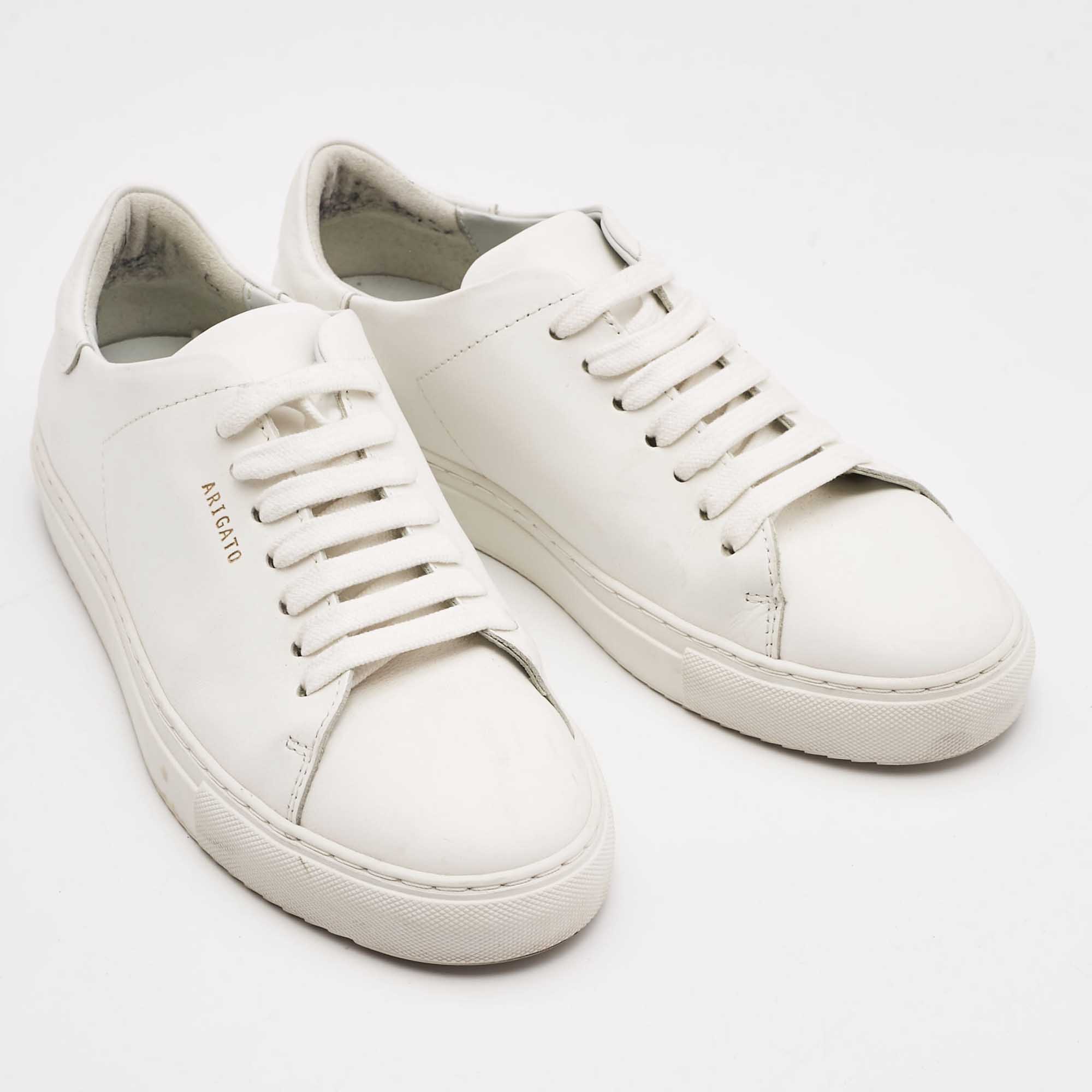 Axel Arigato White Leather Lace Up Sneakers Size 38