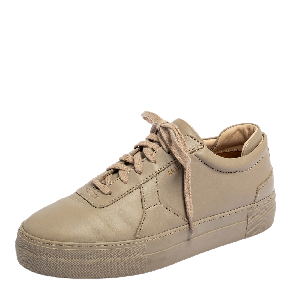 Axel Arigato Beige Leather Signature Platform Sneakers Size 38