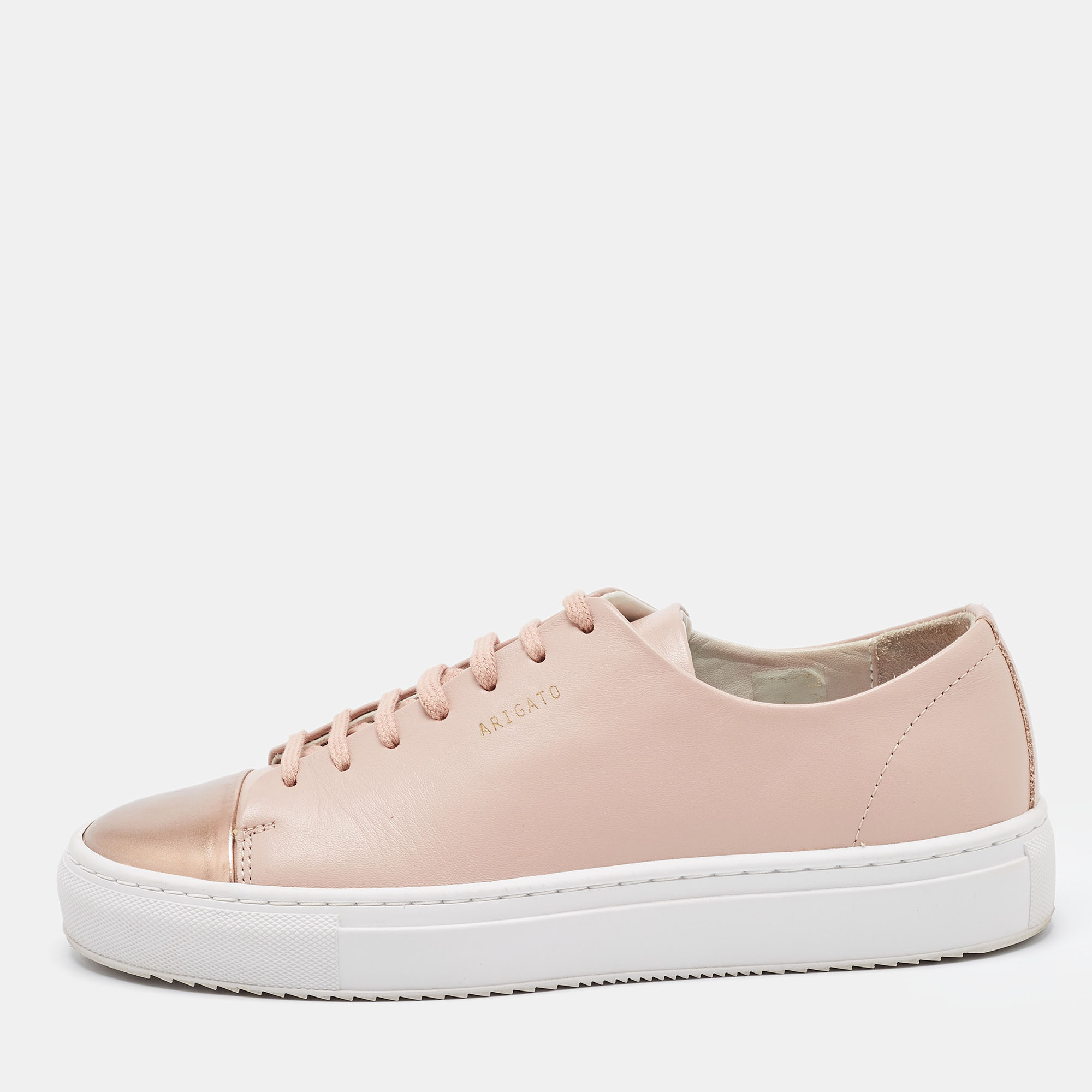 Axel Arigato Pink Leather Clean Low Top Sneakers Size 38