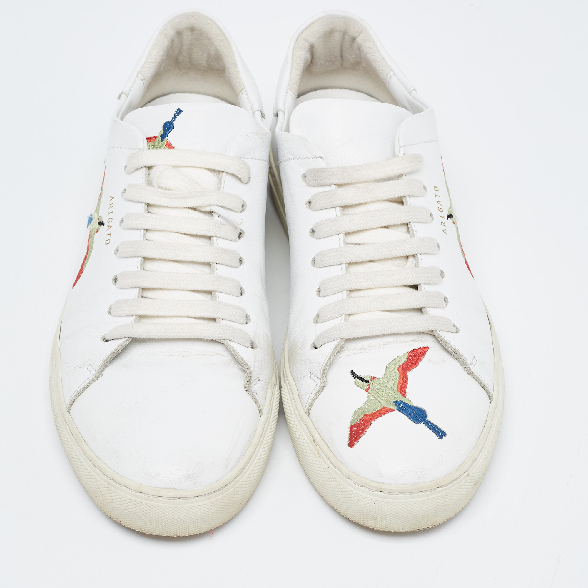 Axel Arigato White Leather Clean 90 Bee Bird Low Top Sneakers Size 39