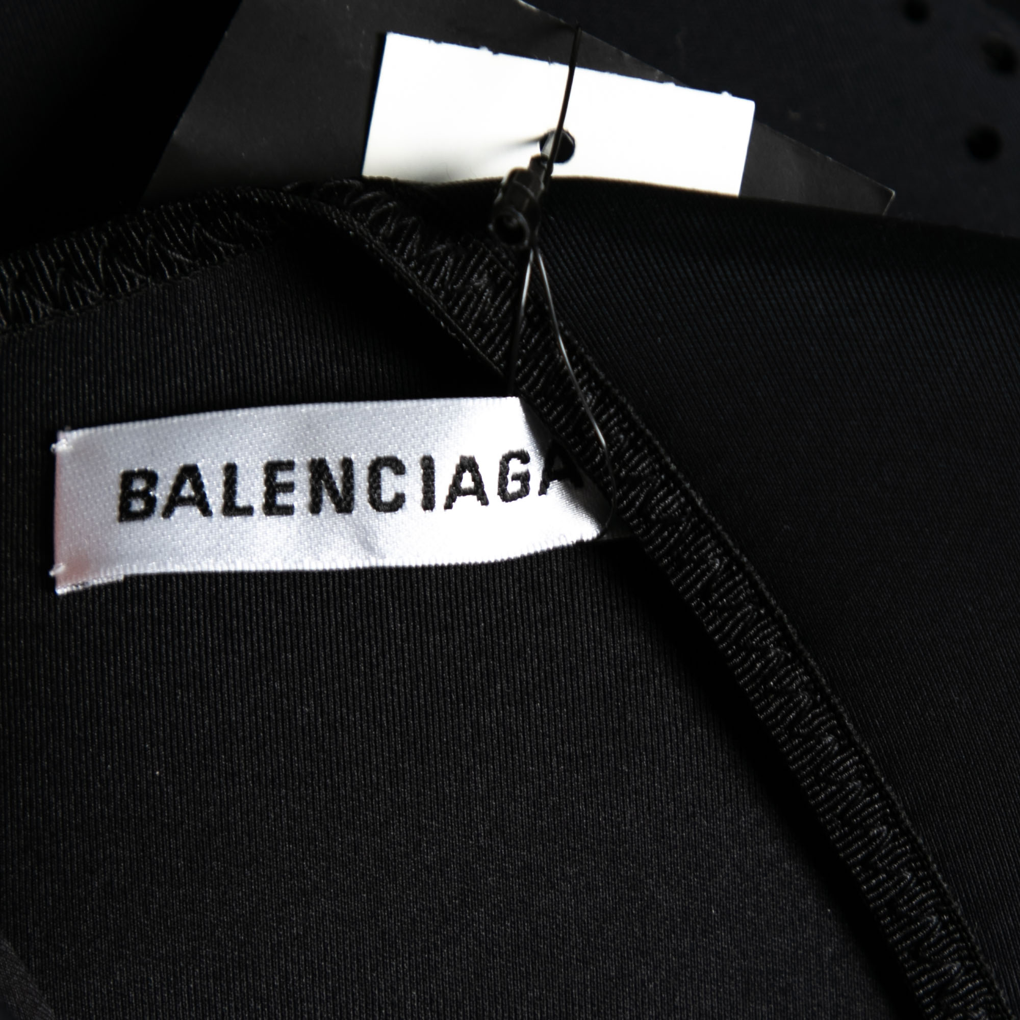 Balenciaga Black Perforated Neoprene Piaf Top M