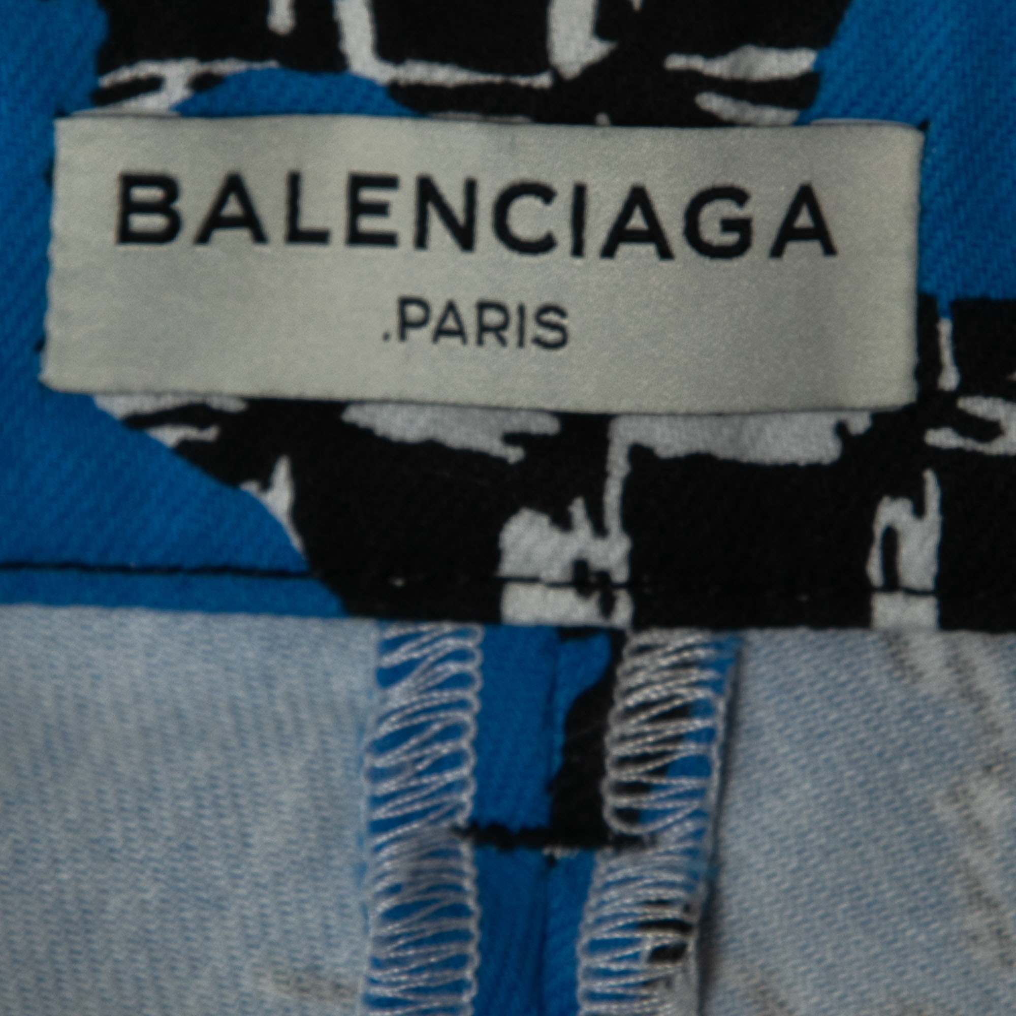 Balenciaga Blue Printed Denim Skinny Jeans S Waist 30