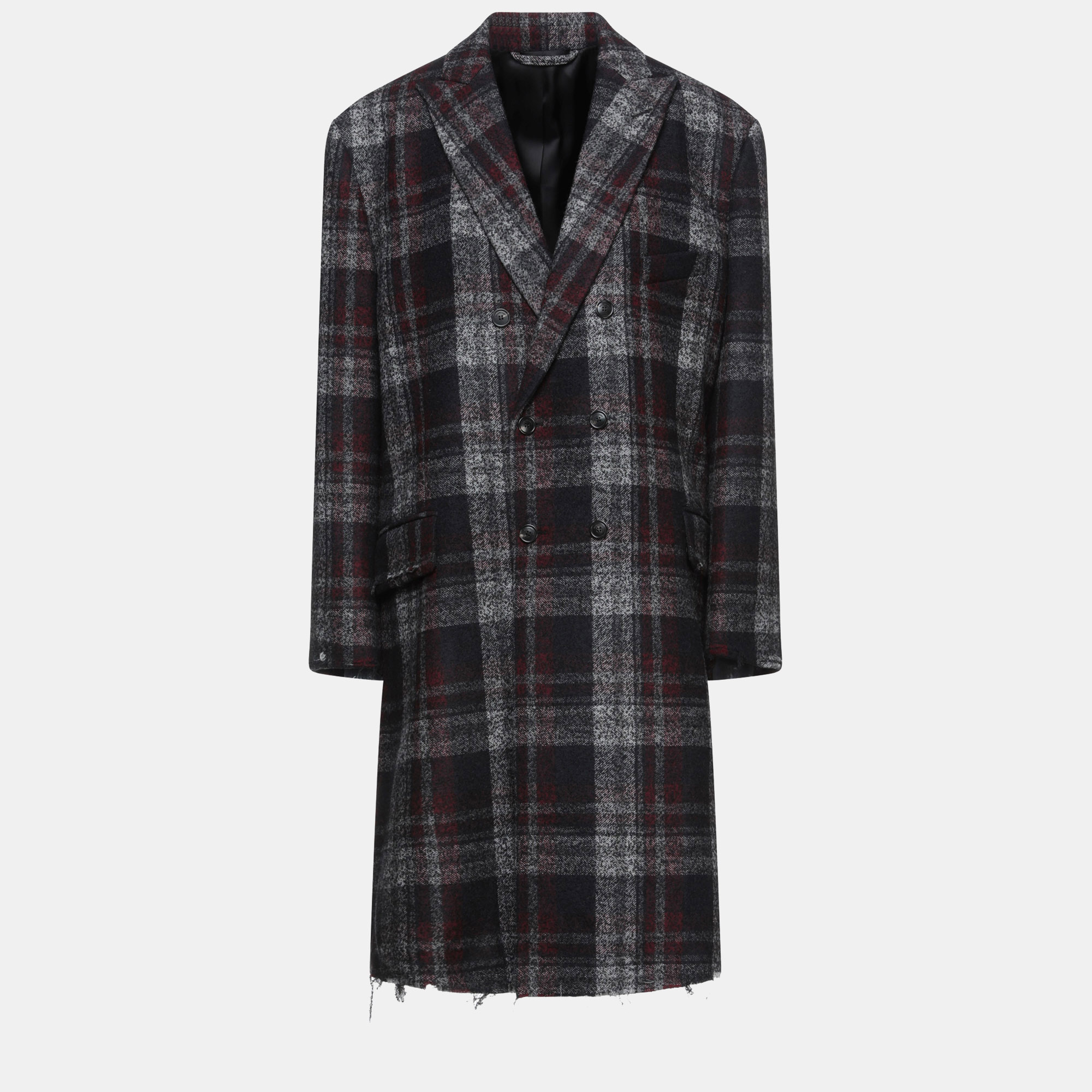 Balenciaga black checked wool oversized coat xs (fr 34)