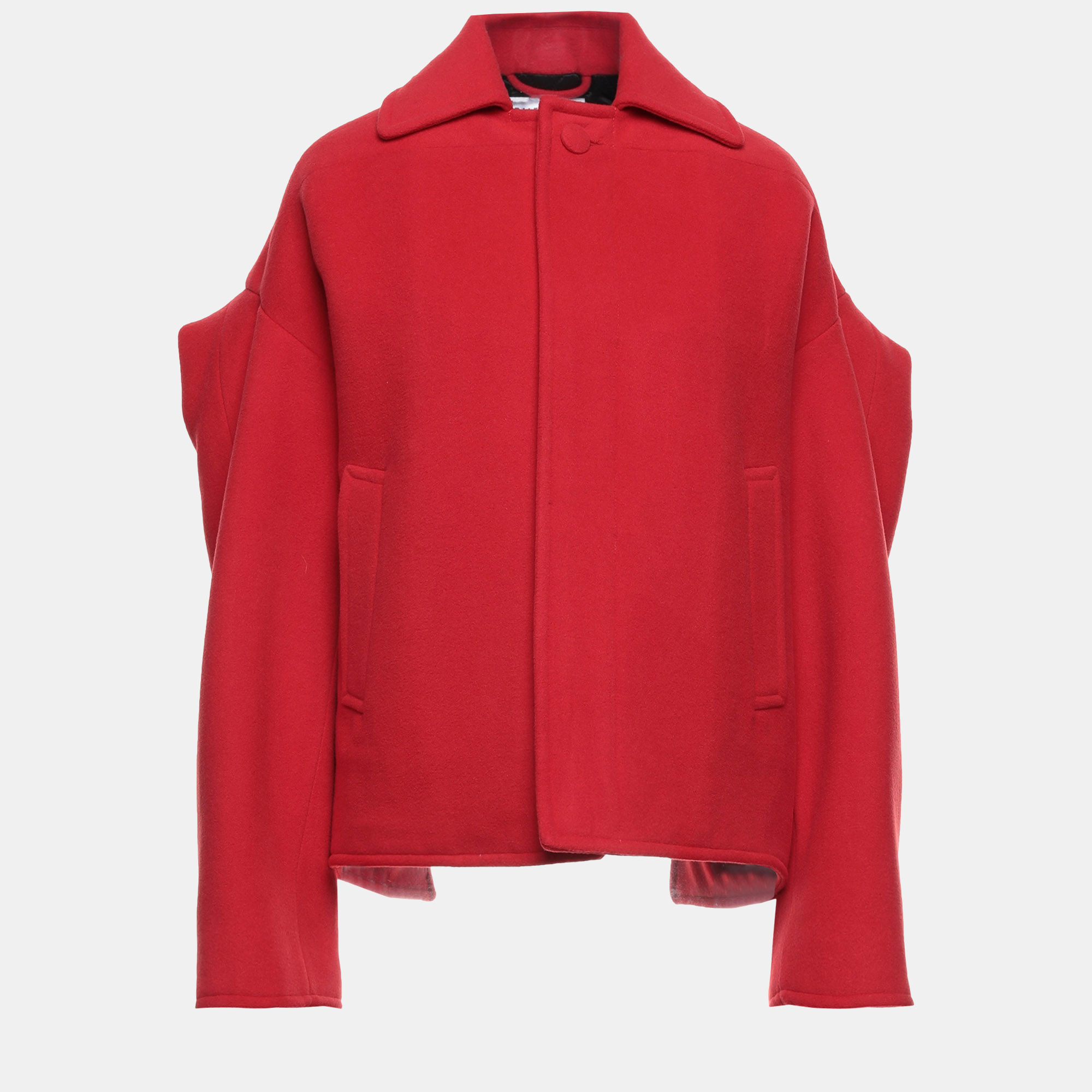 Balenciaga red wool coat 34