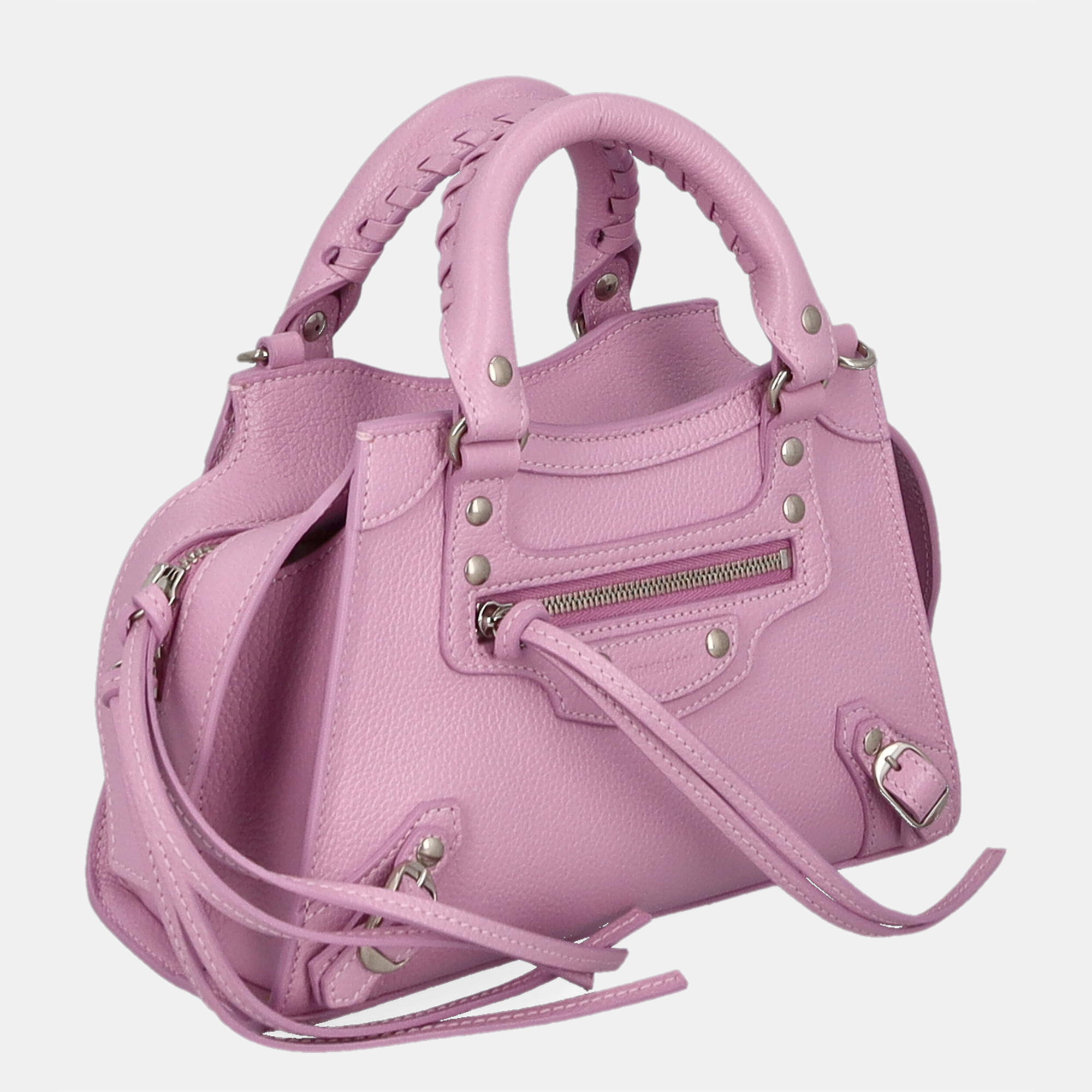 Balenciaga Neo City Mini Women's Leather Shoulder Bag - Purple - One Size