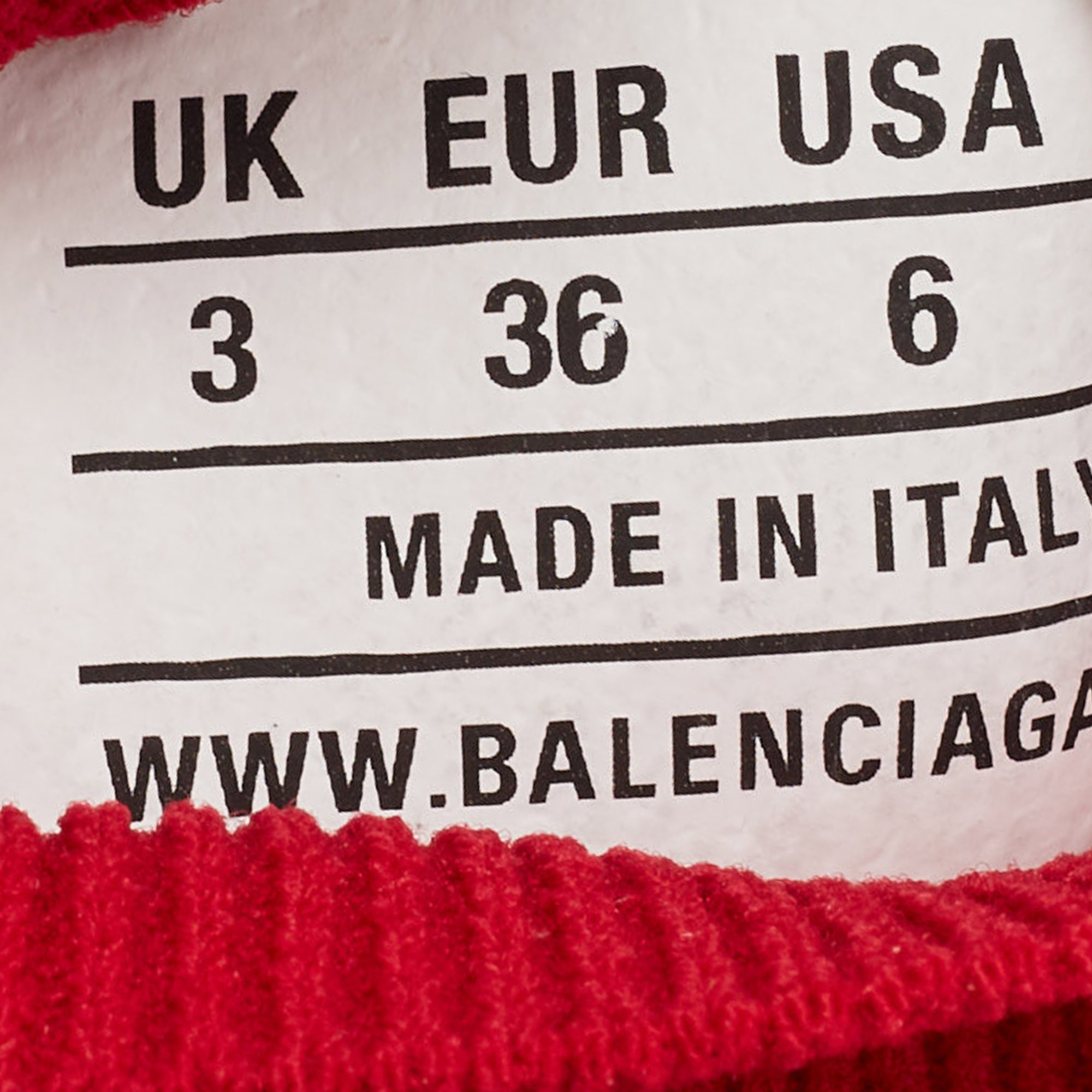 Balenciaga Red Knit Fabric Speed LT Clear Sneakers Size 36