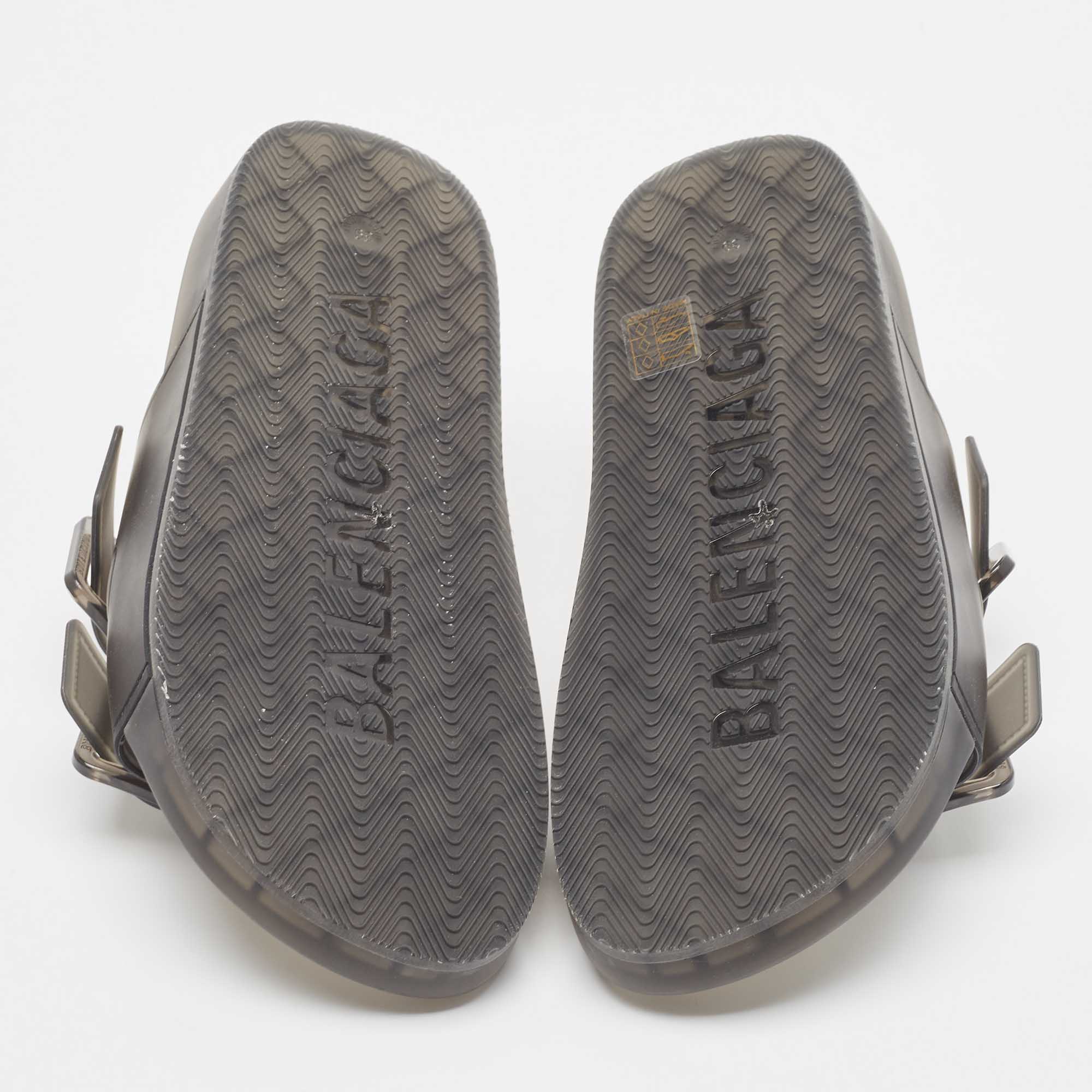 Balenciaga Black Rubber Mallorca Flat Sandals Size 39