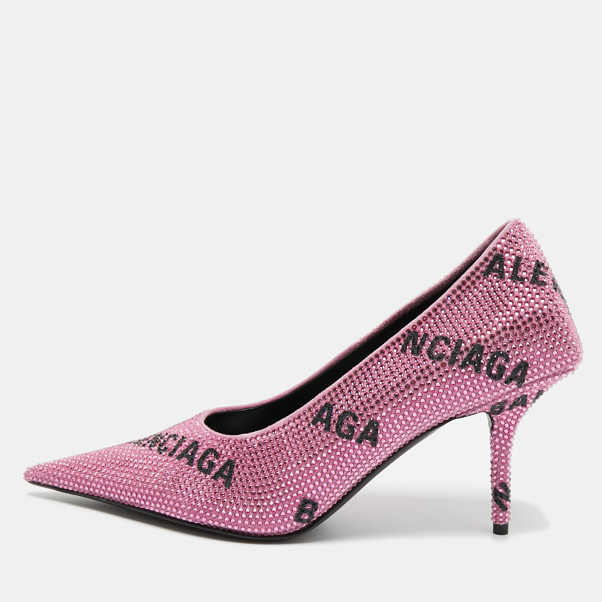 Suede Crystal Embellished Knife Pumps Size 37 - Balenciaga - Modalova