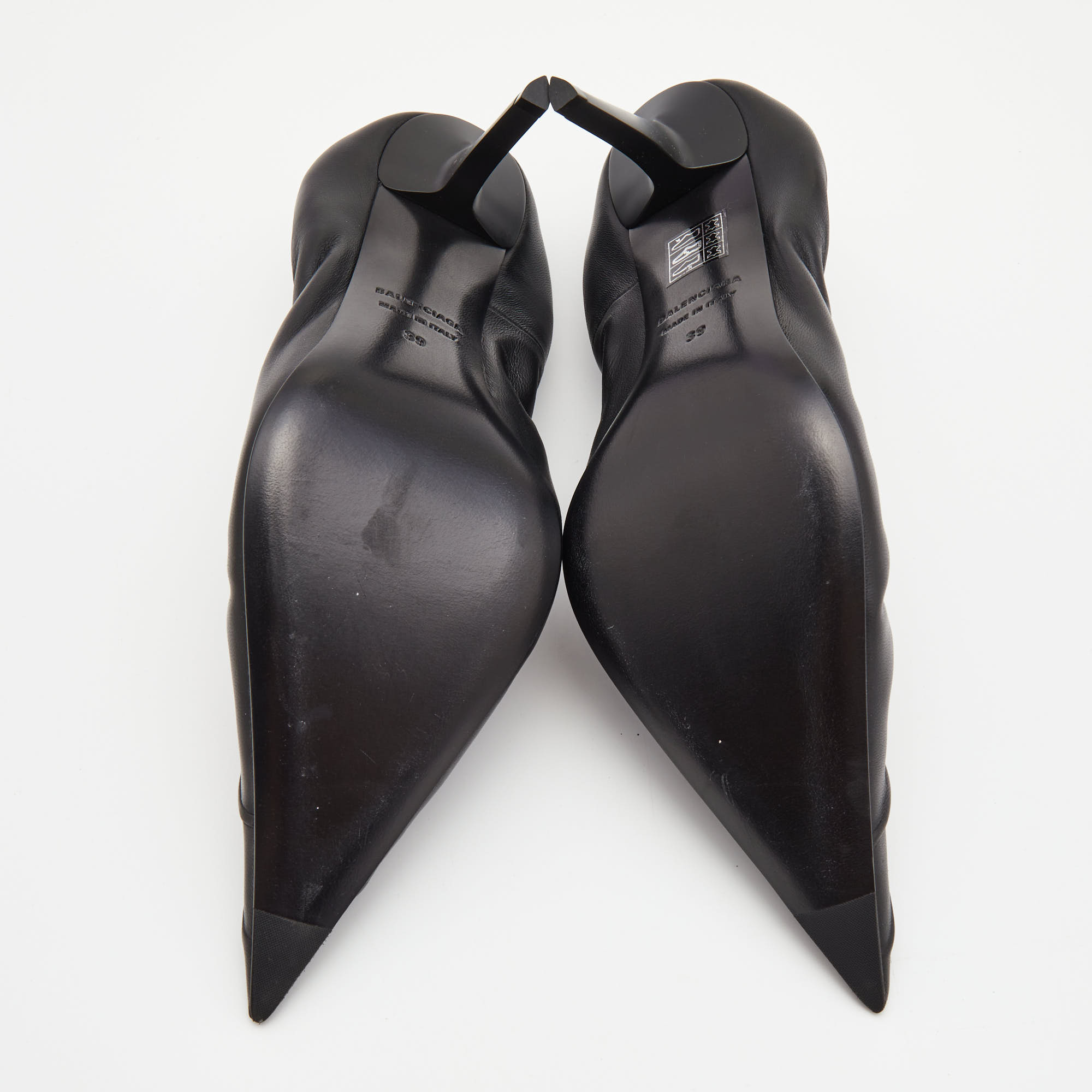 Balenciaga Black Leather Knife Pumps Size 39