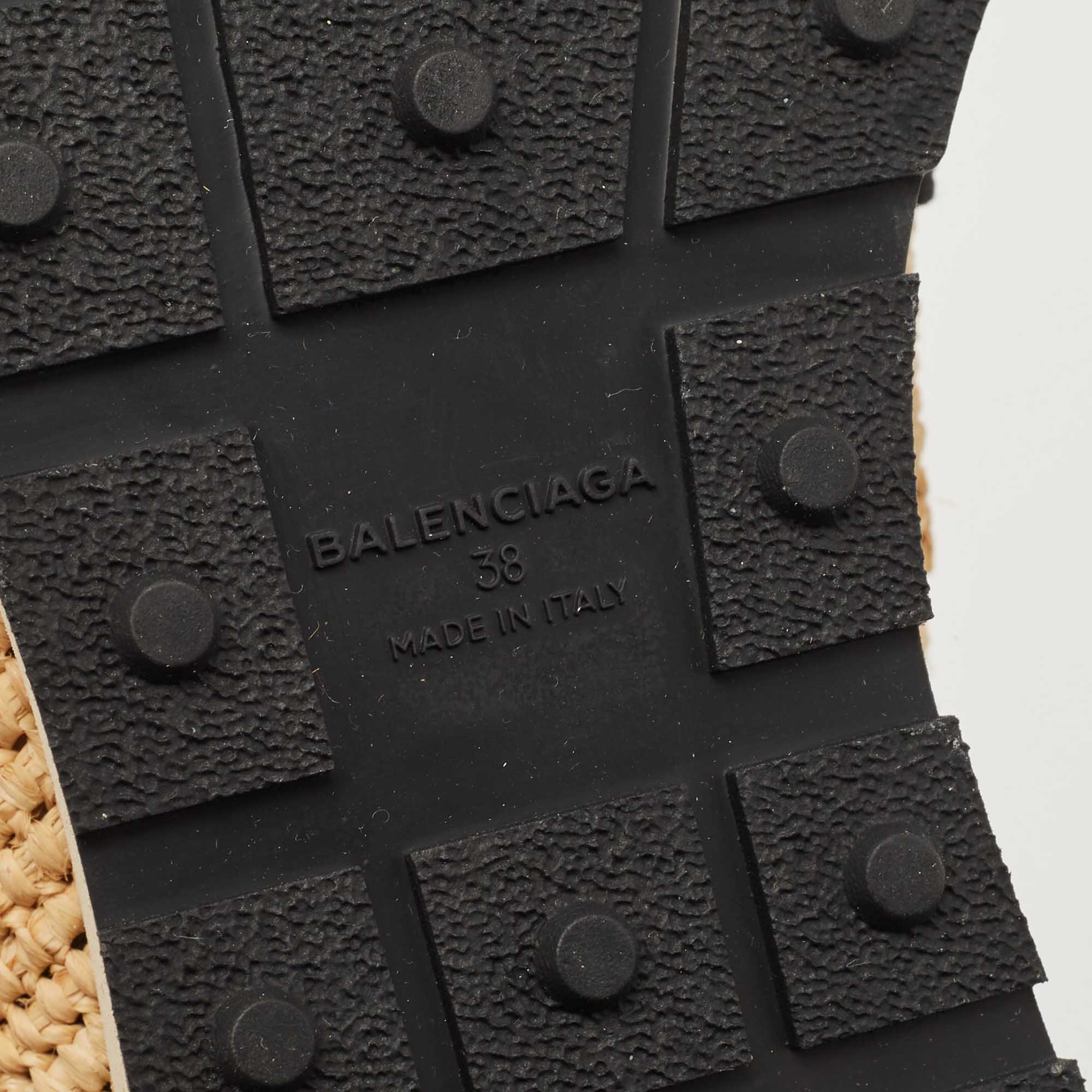 Balenciaga Beige Raffia Race Runner Sneakers Size 38