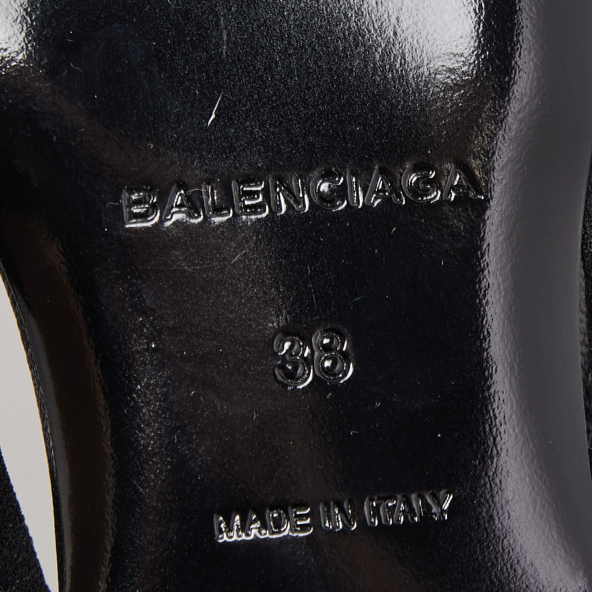 Balenciaga Black Fabric  Knife Slingback Flats Size 38