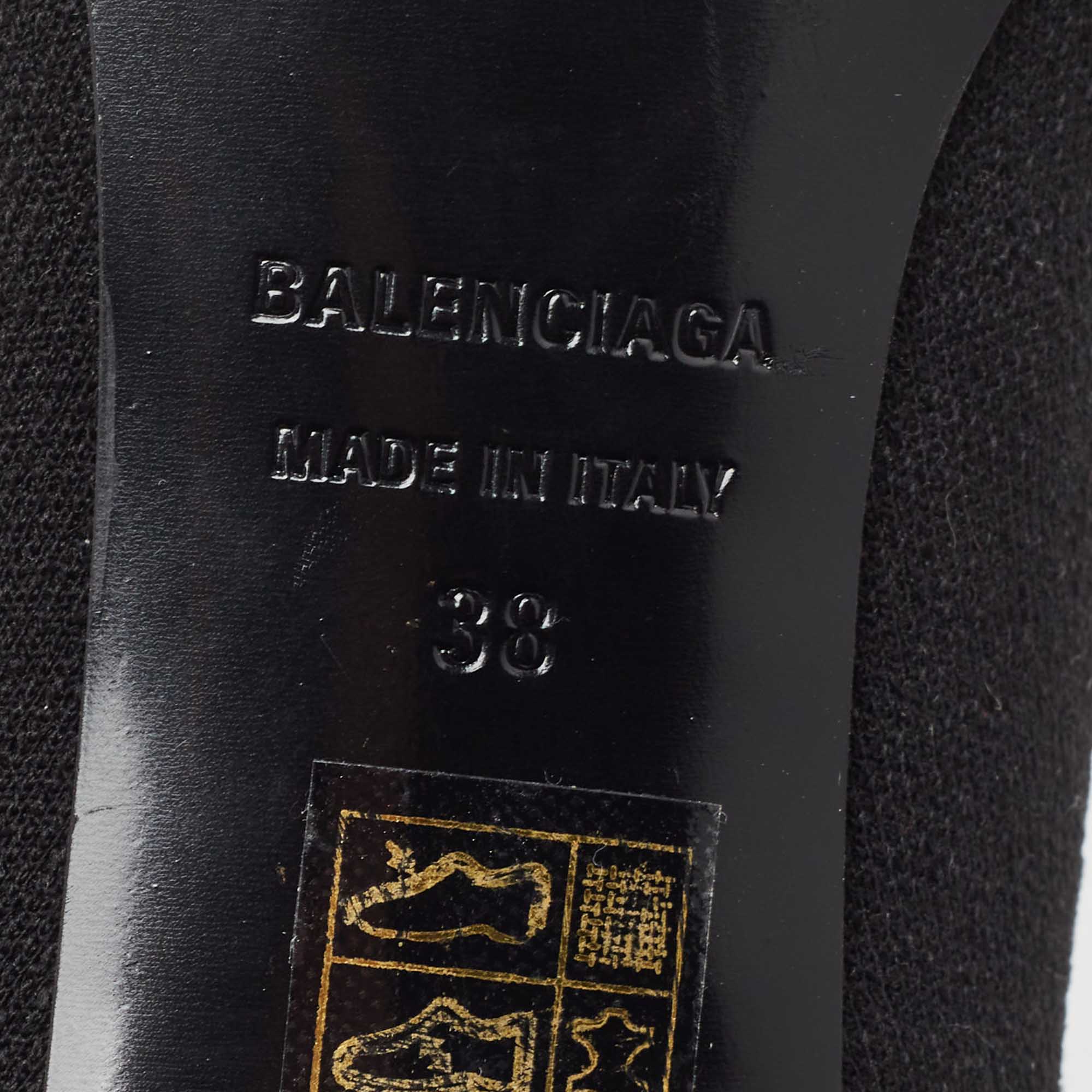 Balenciaga Black  Knife Fabric Ankle Boots Size 38
