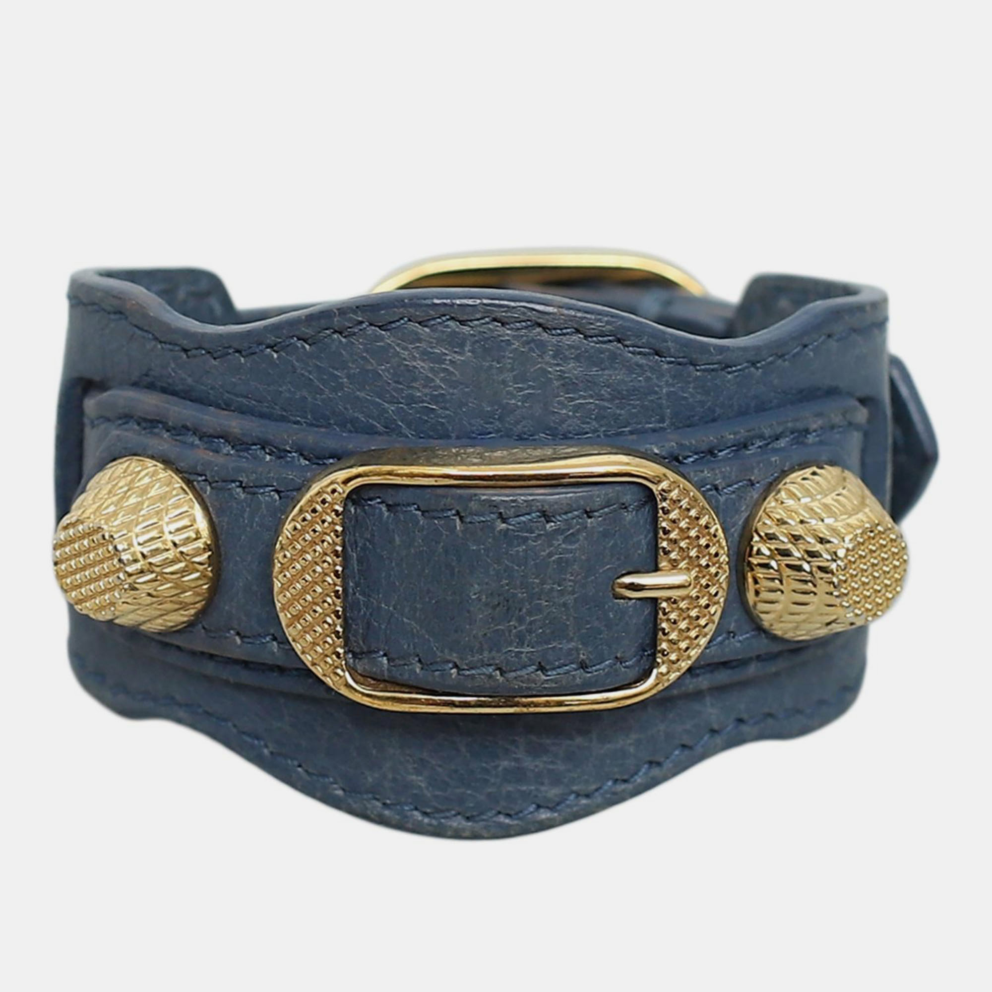 Balenciaga Arena Blue Leather Bracelet