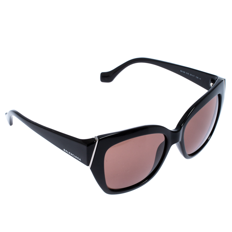 Image of Balenciaga Black Gradient BA  Cat Eye Sunglasses