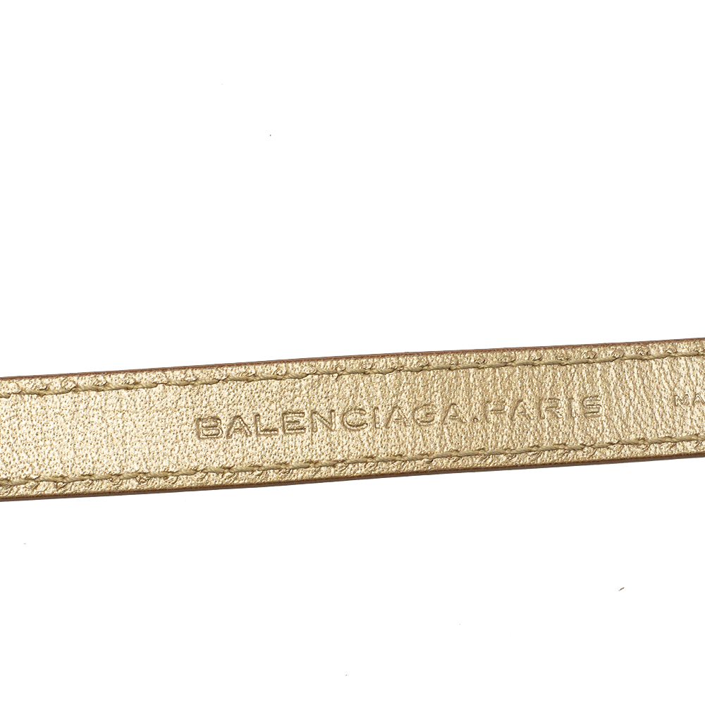 Balenciaga Metallic Gold Leather Triple Tour Arena Bracelet M