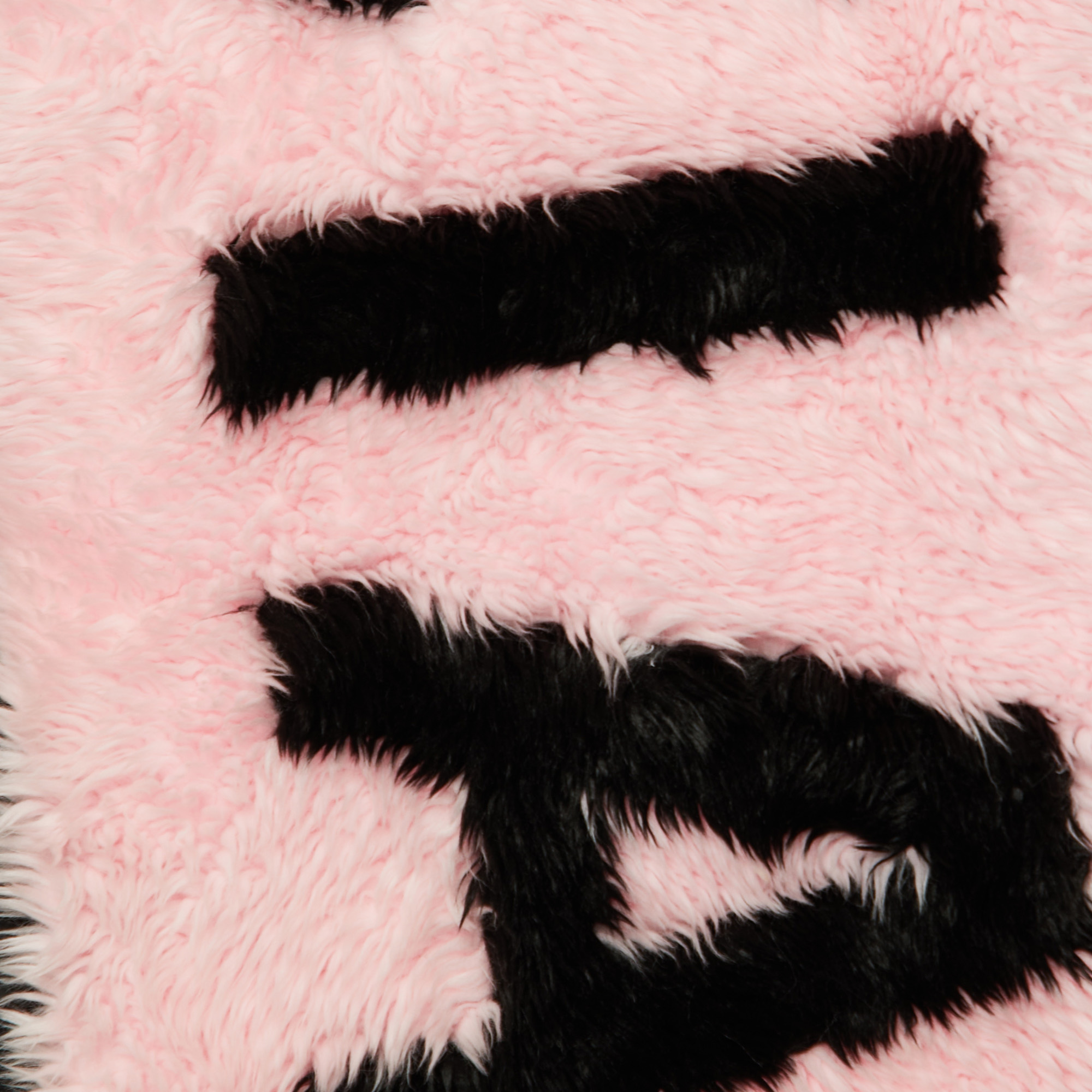 Balenciaga Pink Logo Printed Faux Fur & Quilted Detail Stole