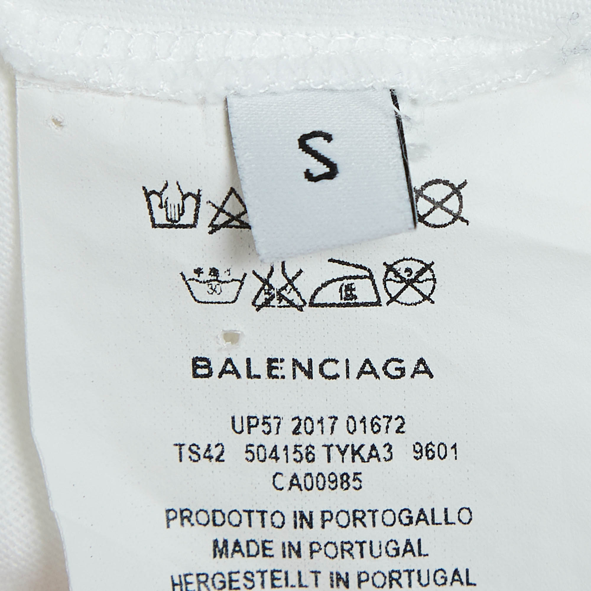 Balenciaga White Logo Print Cotton Jersey T-Shirt S