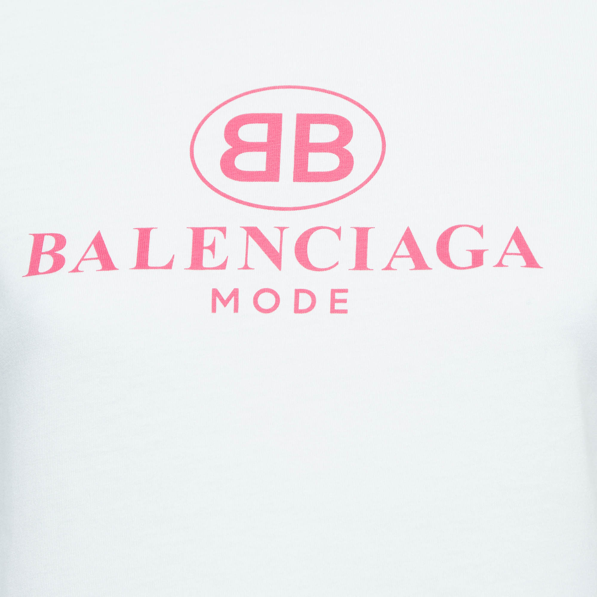 Balenciaga White Logo Print Cotton Jersey T-Shirt S