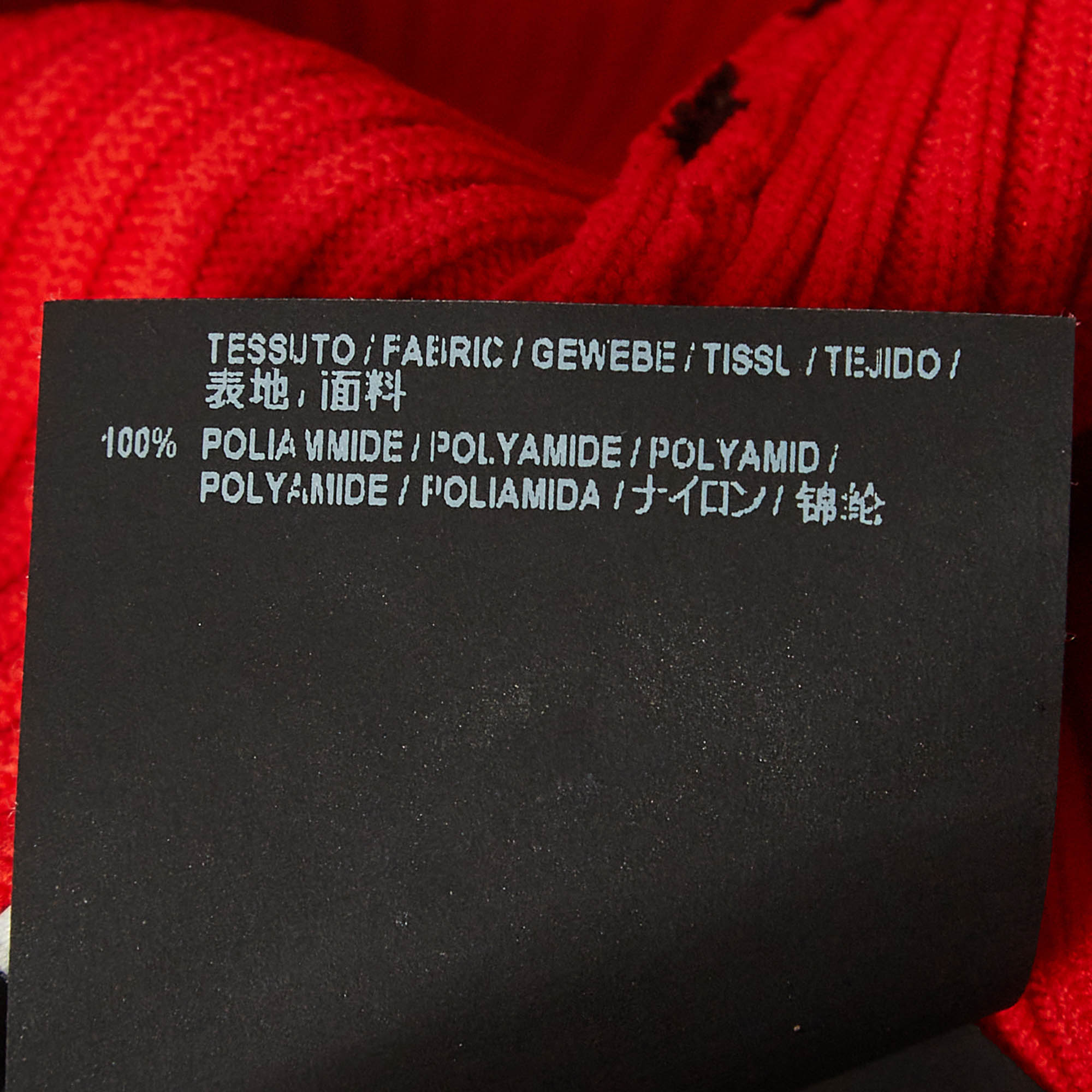 Balenciaga Red Logo Print Rib Knit Turtleneck Sweater M