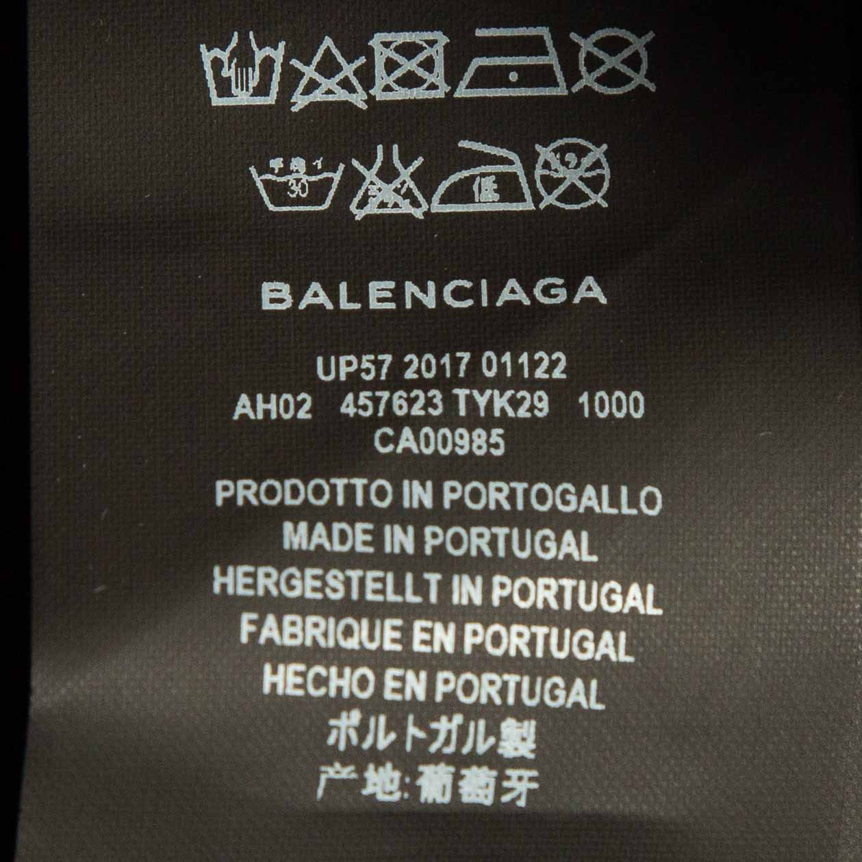 Balenciaga Black Cotton Knit Deconstructed Drape T-Shirt XS