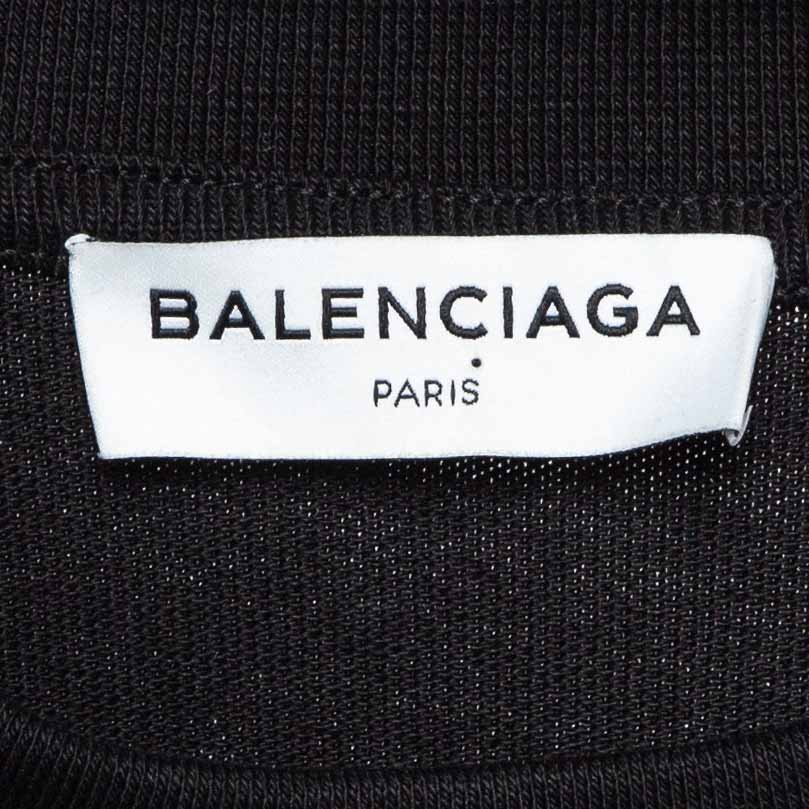 Balenciaga Black Cotton Knit Deconstructed Drape T-Shirt XS