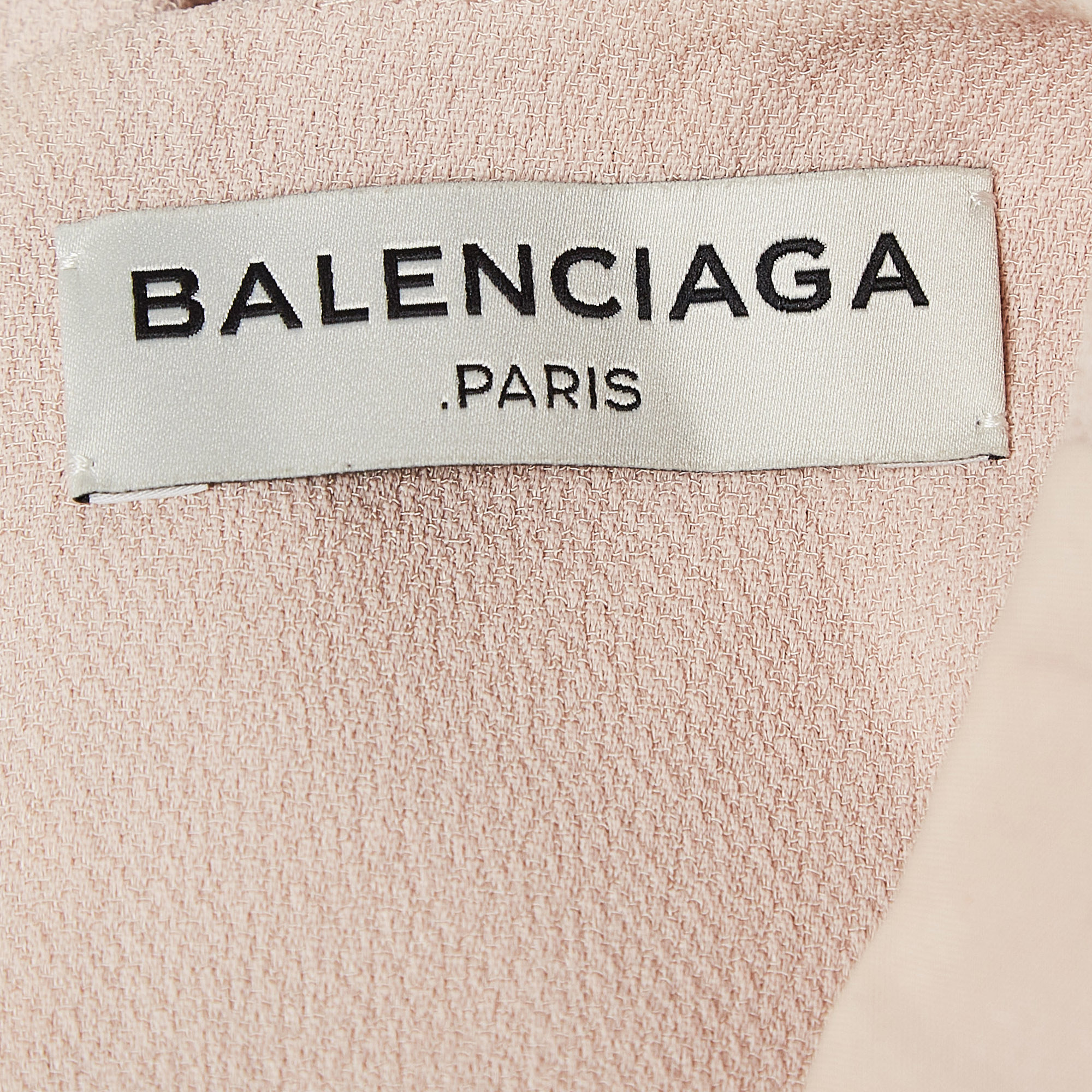 Balenciaga Blush Pink Crepe Ruched Neck Top S