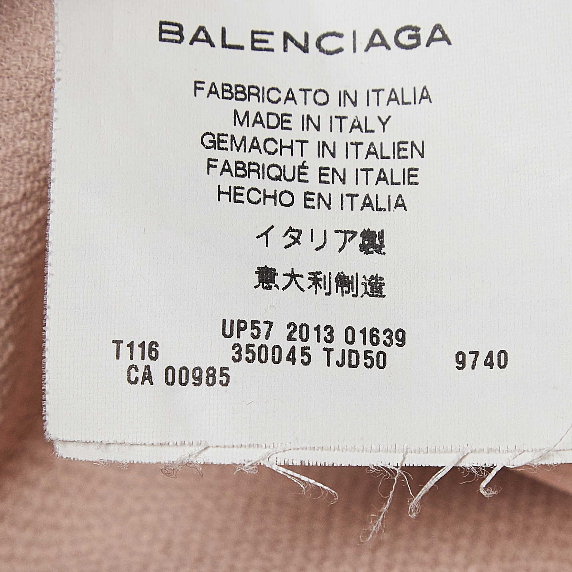 Balenciaga Blush Pink Crepe Ruched Neck Top S