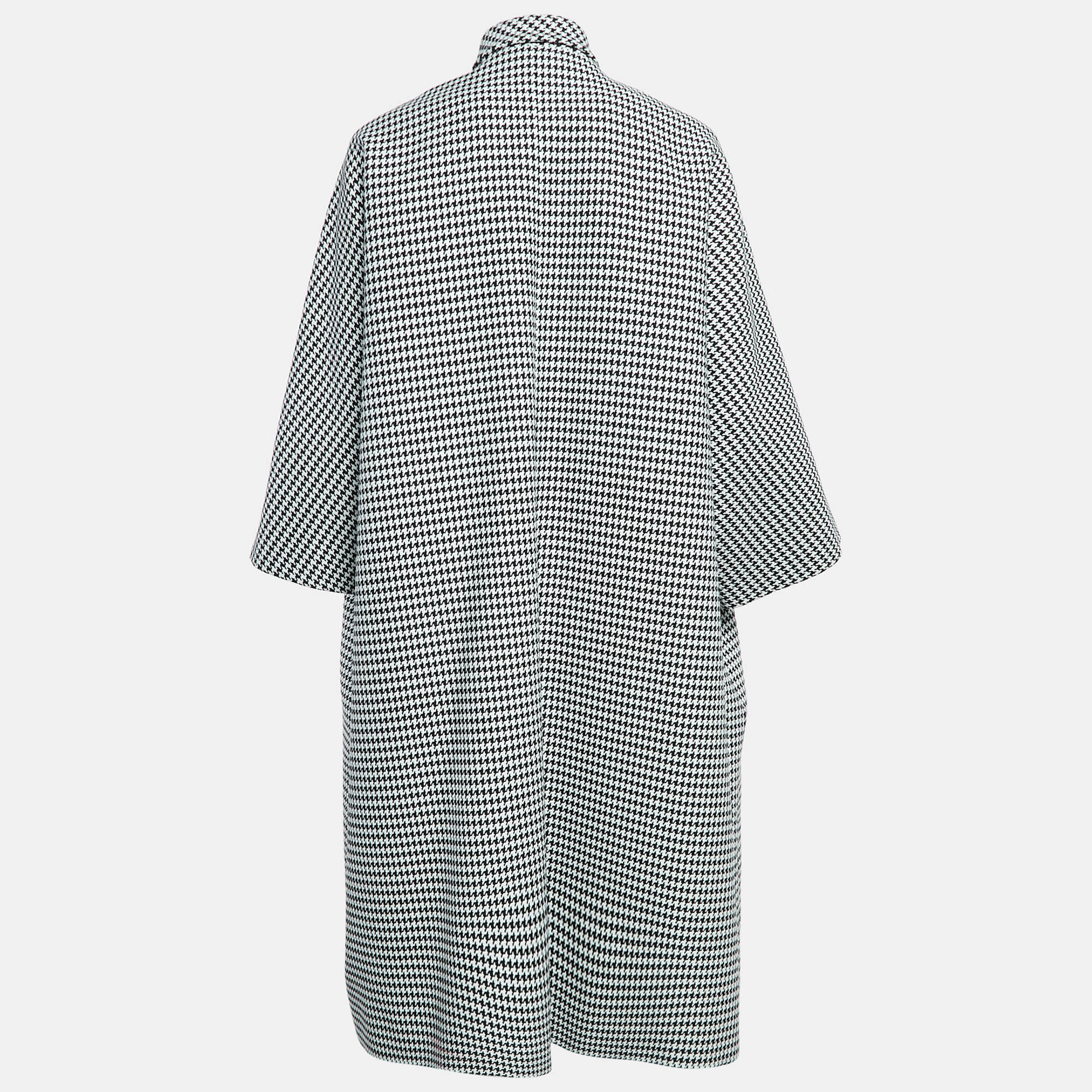 Balenciaga Black/White Houndstooth Wool Oversize Coat S