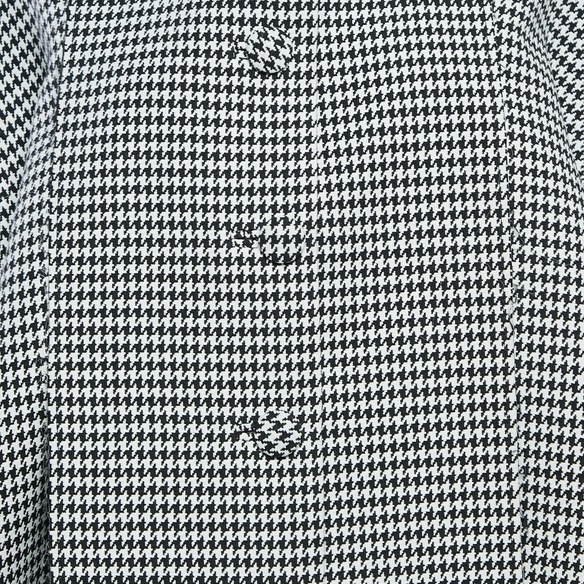 Balenciaga Black/White Houndstooth Wool Oversize Coat S