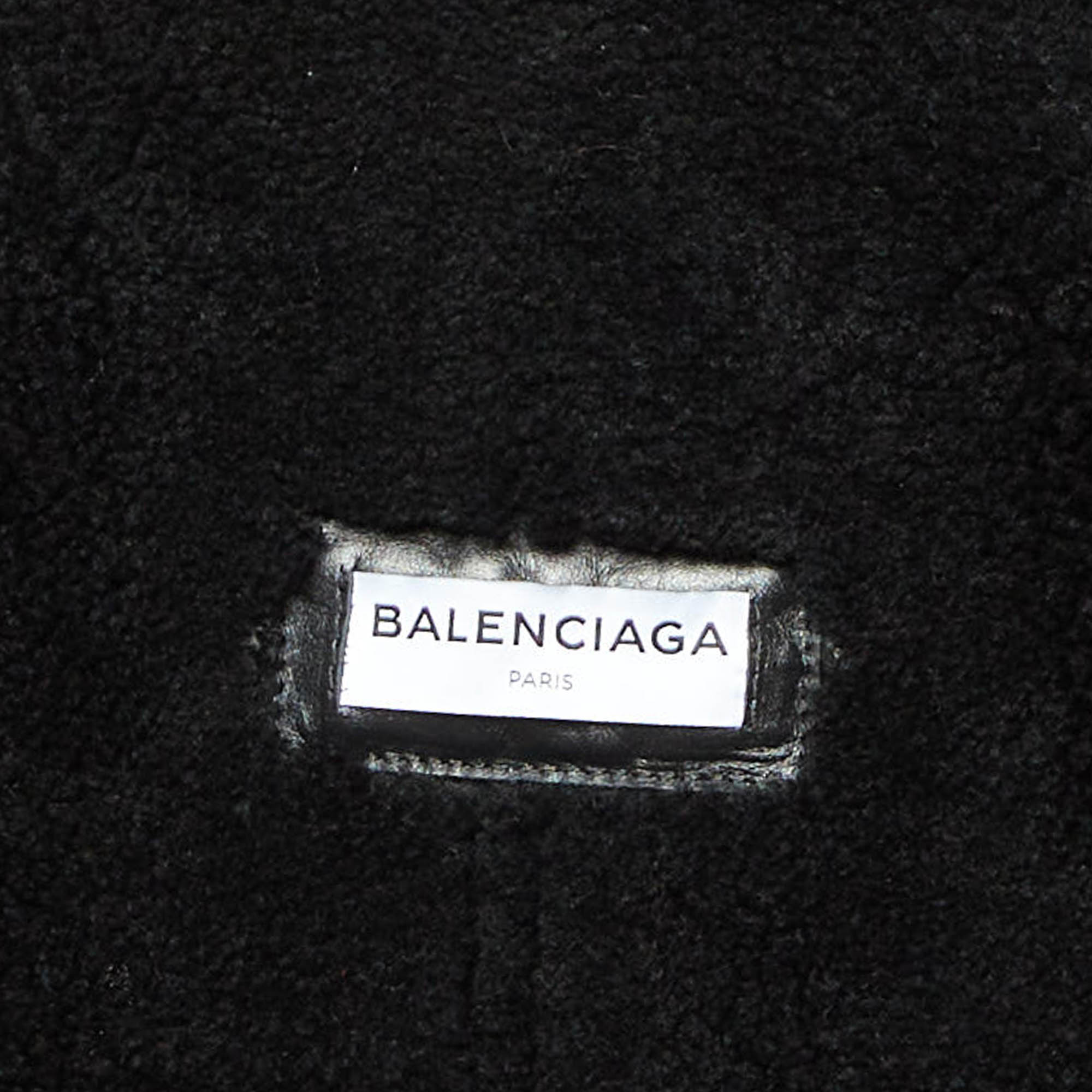 Balenciaga Black Leather And Shearling Oversized Jacket L