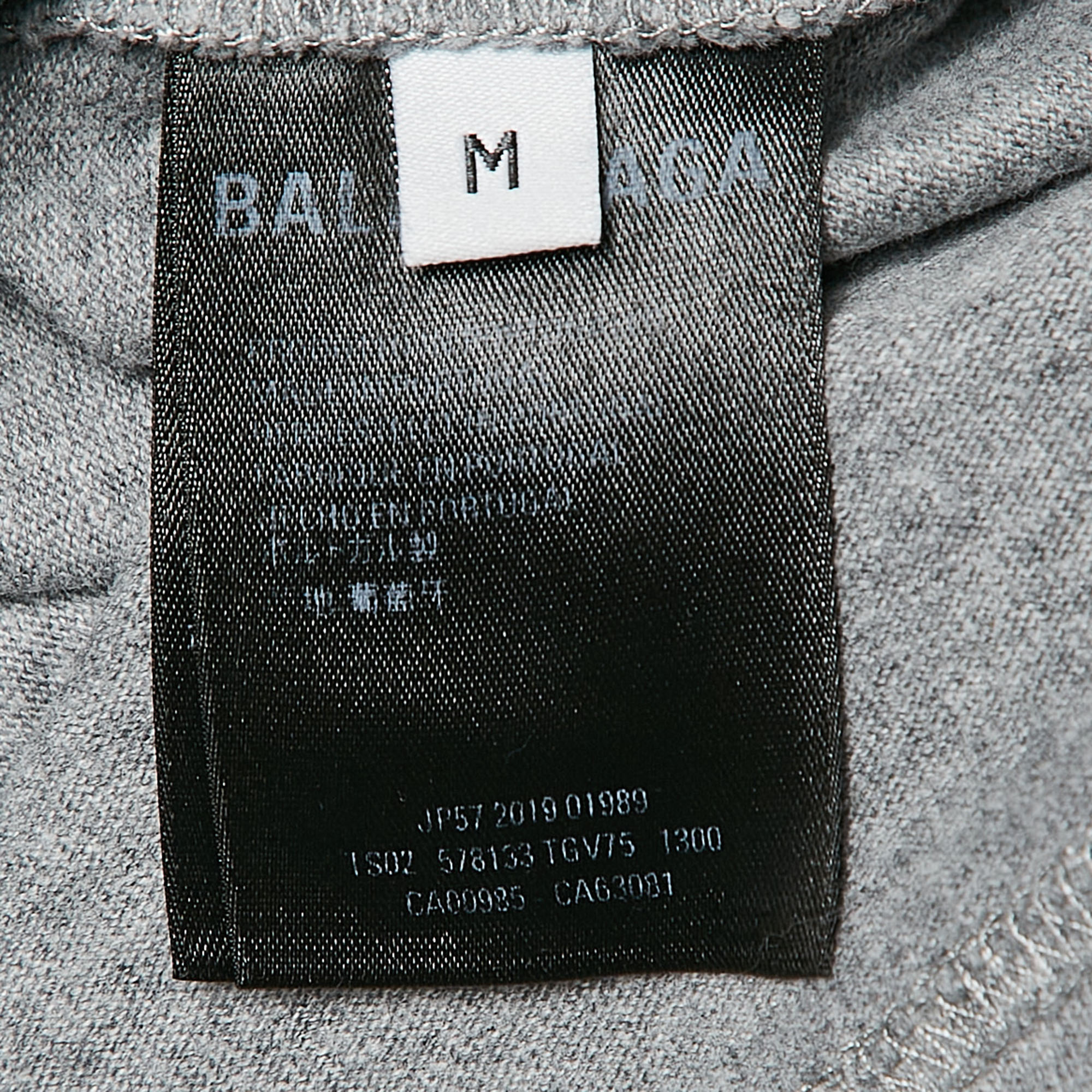 Balenciaga Grey Logo Print Cotton Short Sleeve T-Shirt M