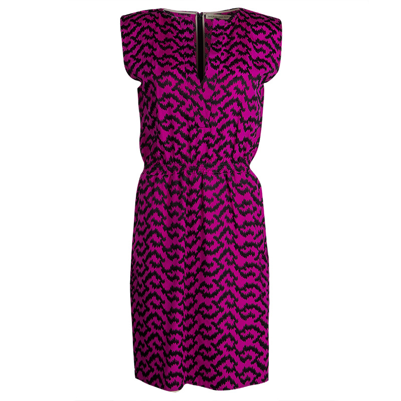 Image of Balenciaga Pink Contrast Embroidered Elasticized Waist Sleeveless Dress M