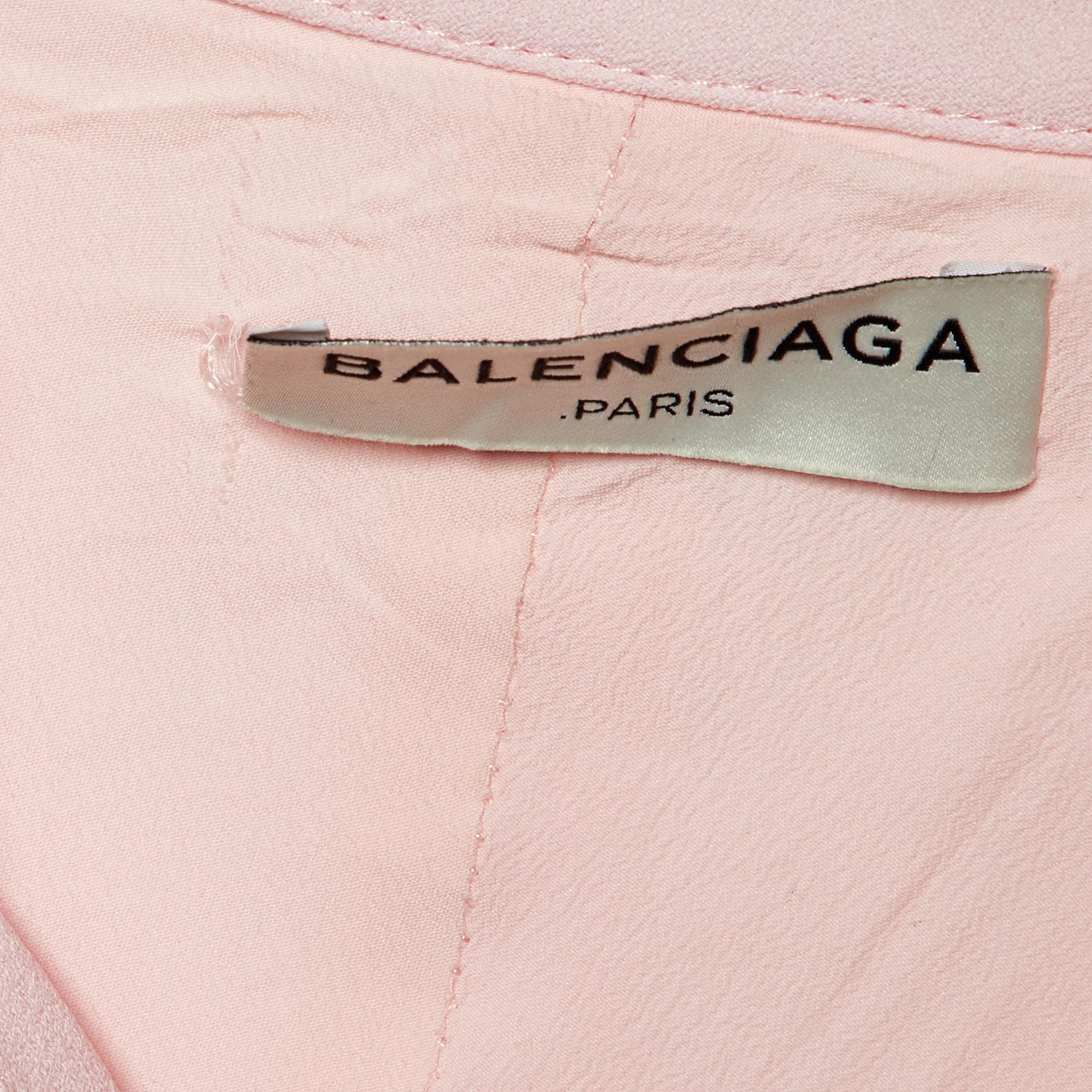 Balenciaga Pink Crepe Sleeveless Top S