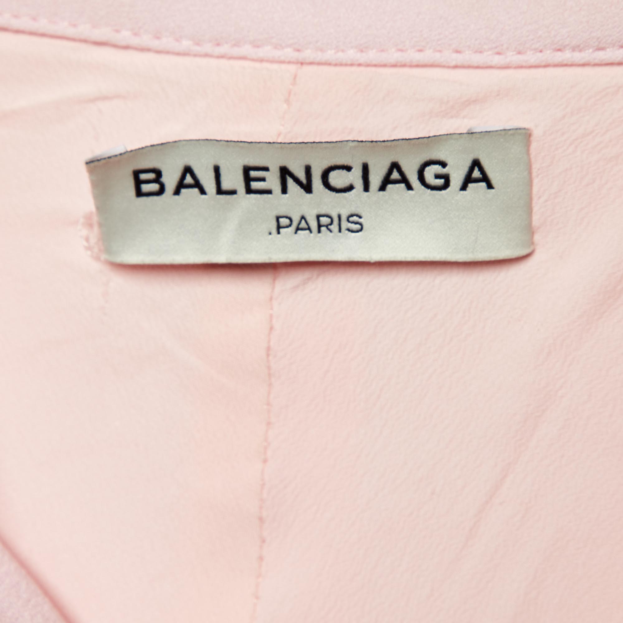 Balenciaga Pink Crepe Sleeveless Top S