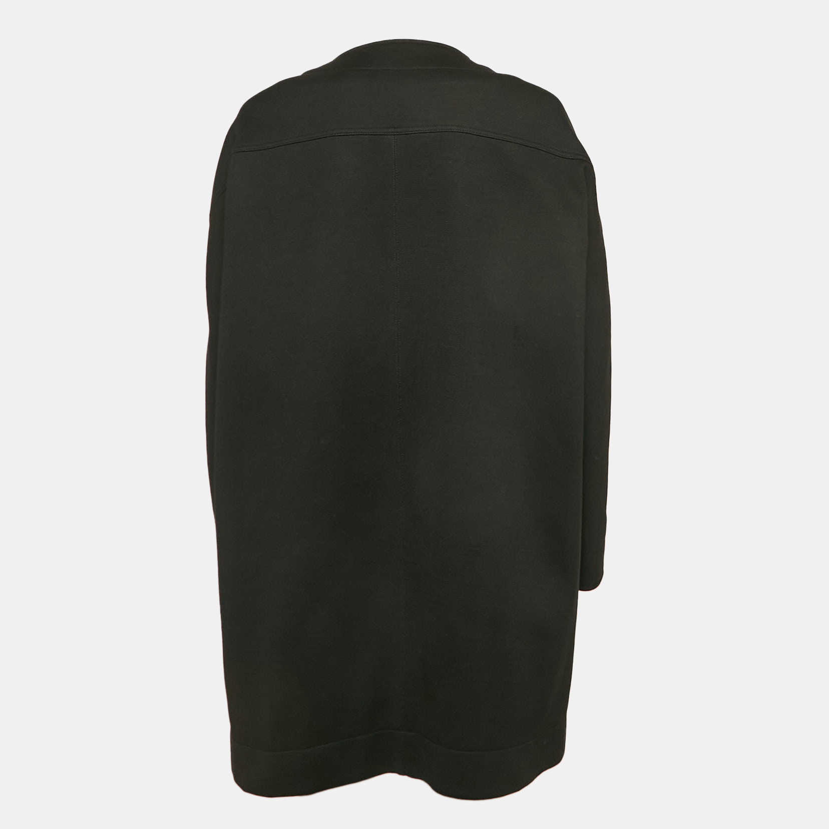 Balenciaga Black Stretch Cotton Single Breasted Coat M