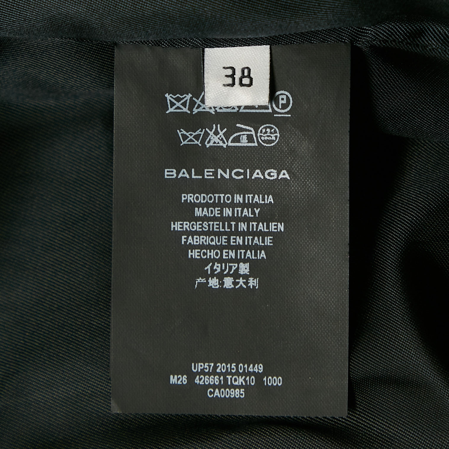 Balenciaga Black Stretch Cotton Single Breasted Coat M