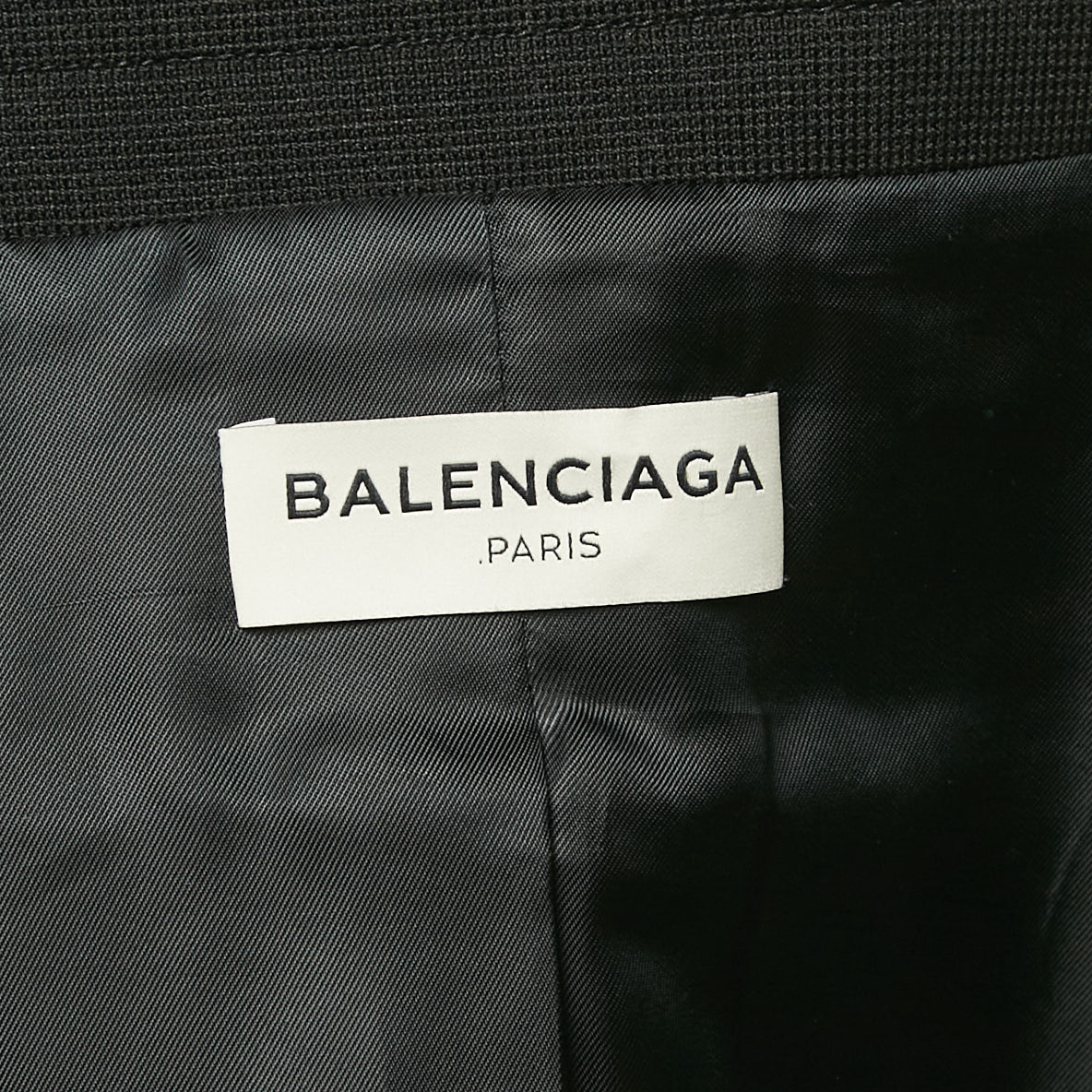 Balenciaga Black Stretch Cotton Single Breasted Coat M