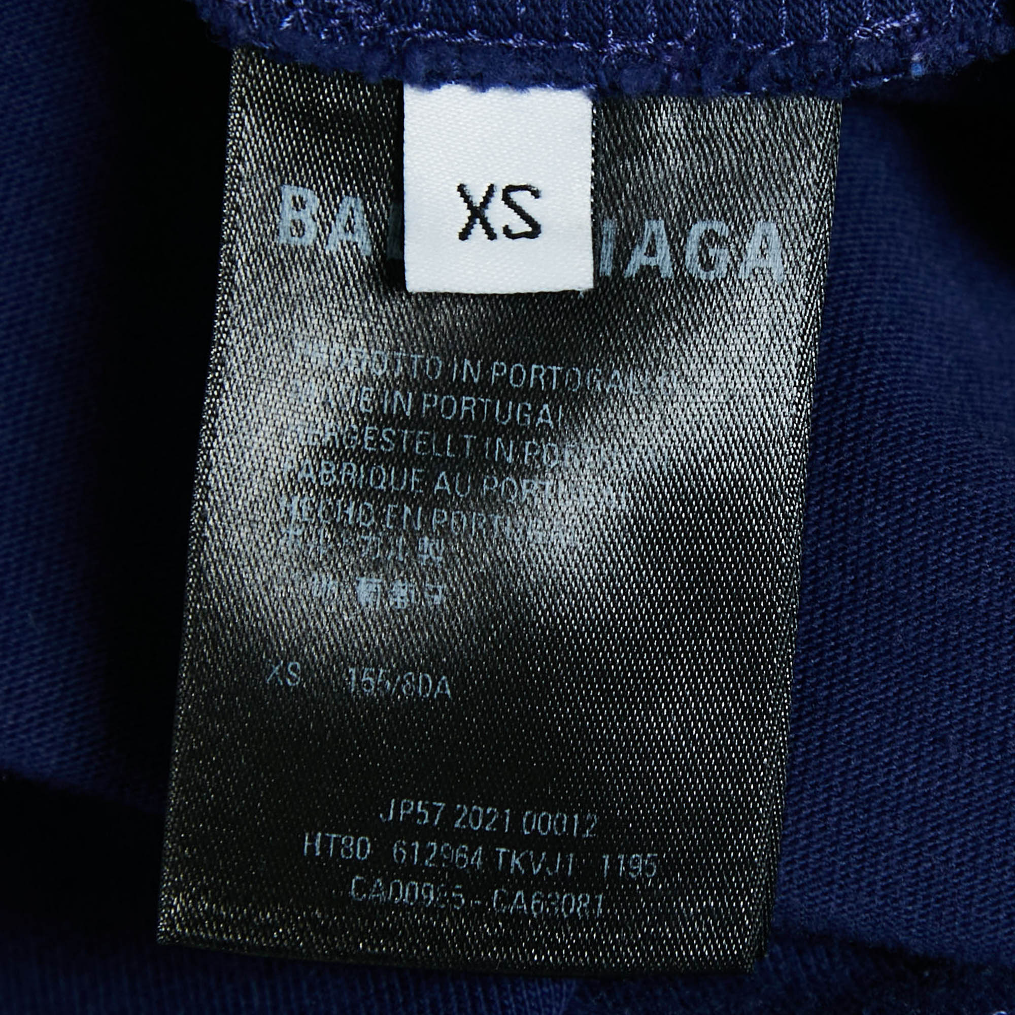 Balenciaga Blue Logo Embroidered Cotton Political Campaign T-Shirt XS