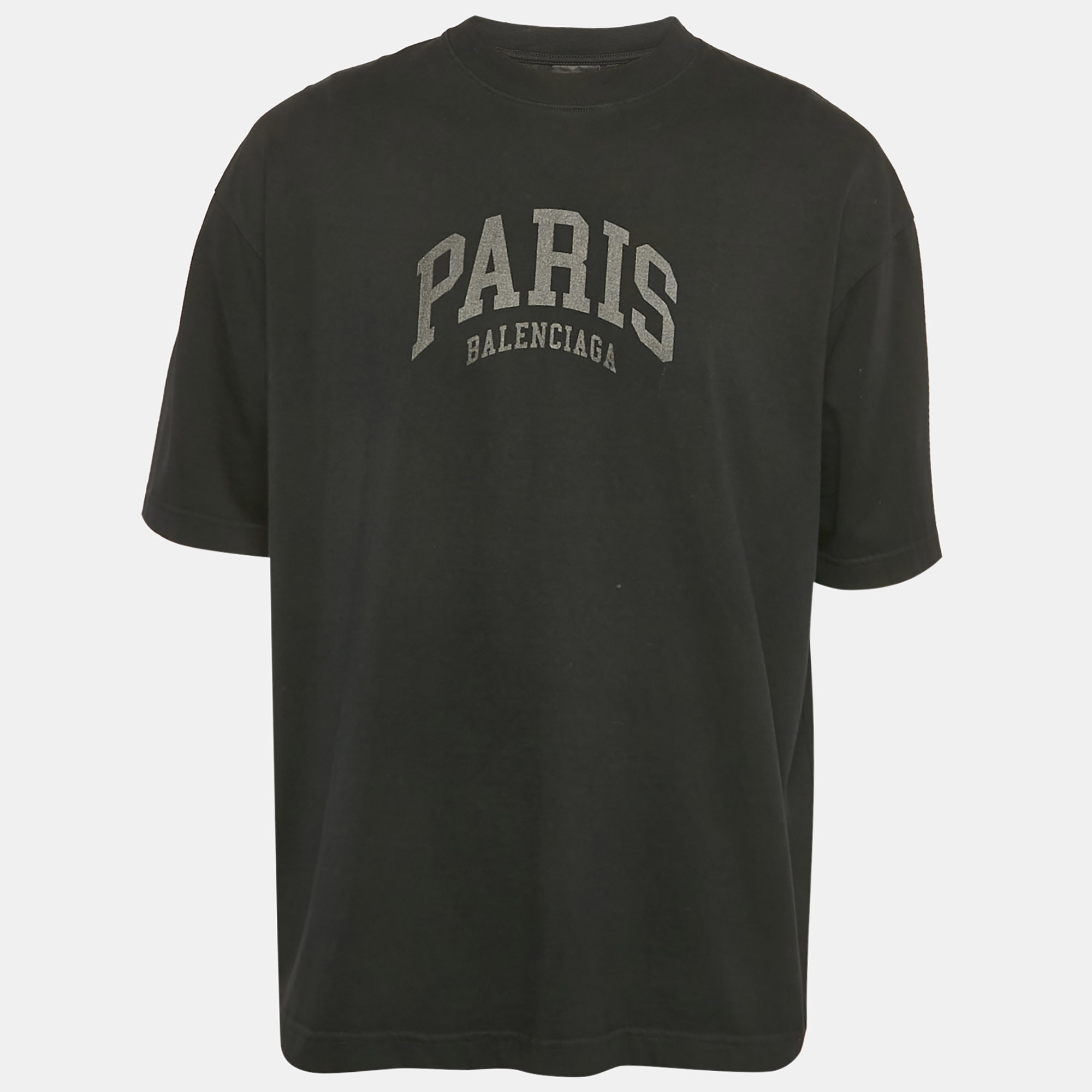 Balenciaga Black Logo Print Jersey T-Shirt M
