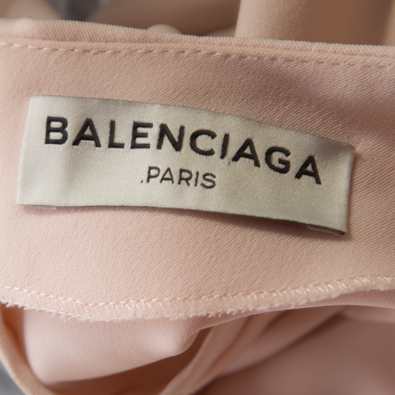 Balenciaga Pink And Black Inverted Pleat Detail Tunic S