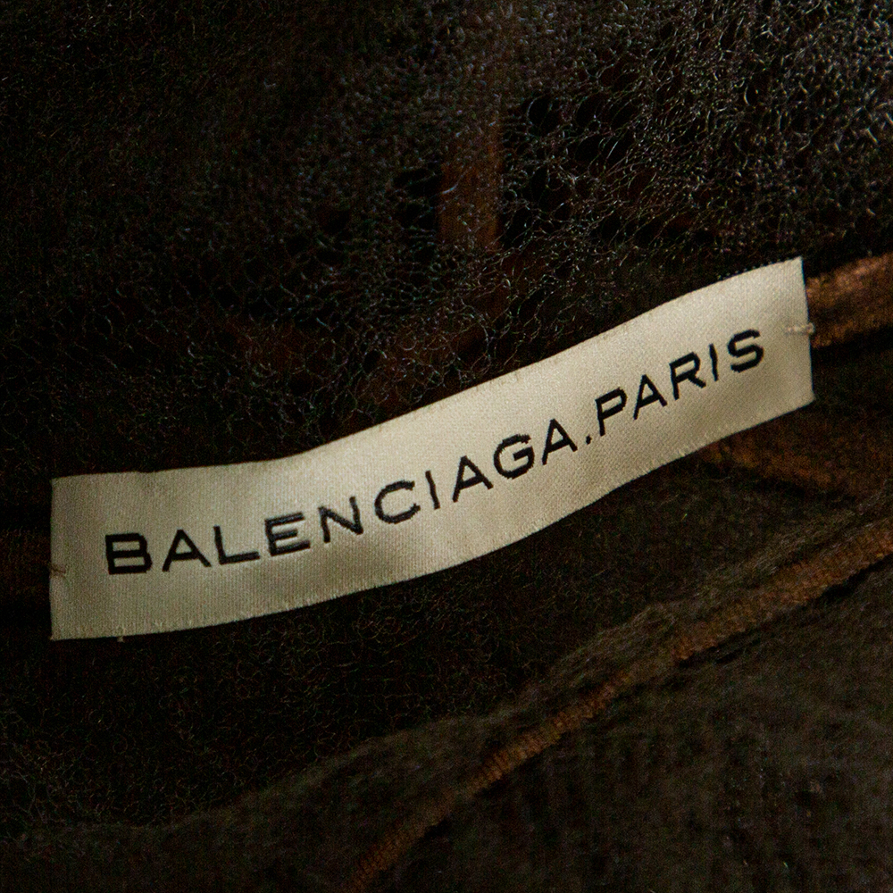 Balenciaga Beige Sheer Lace Open Front Jacket M