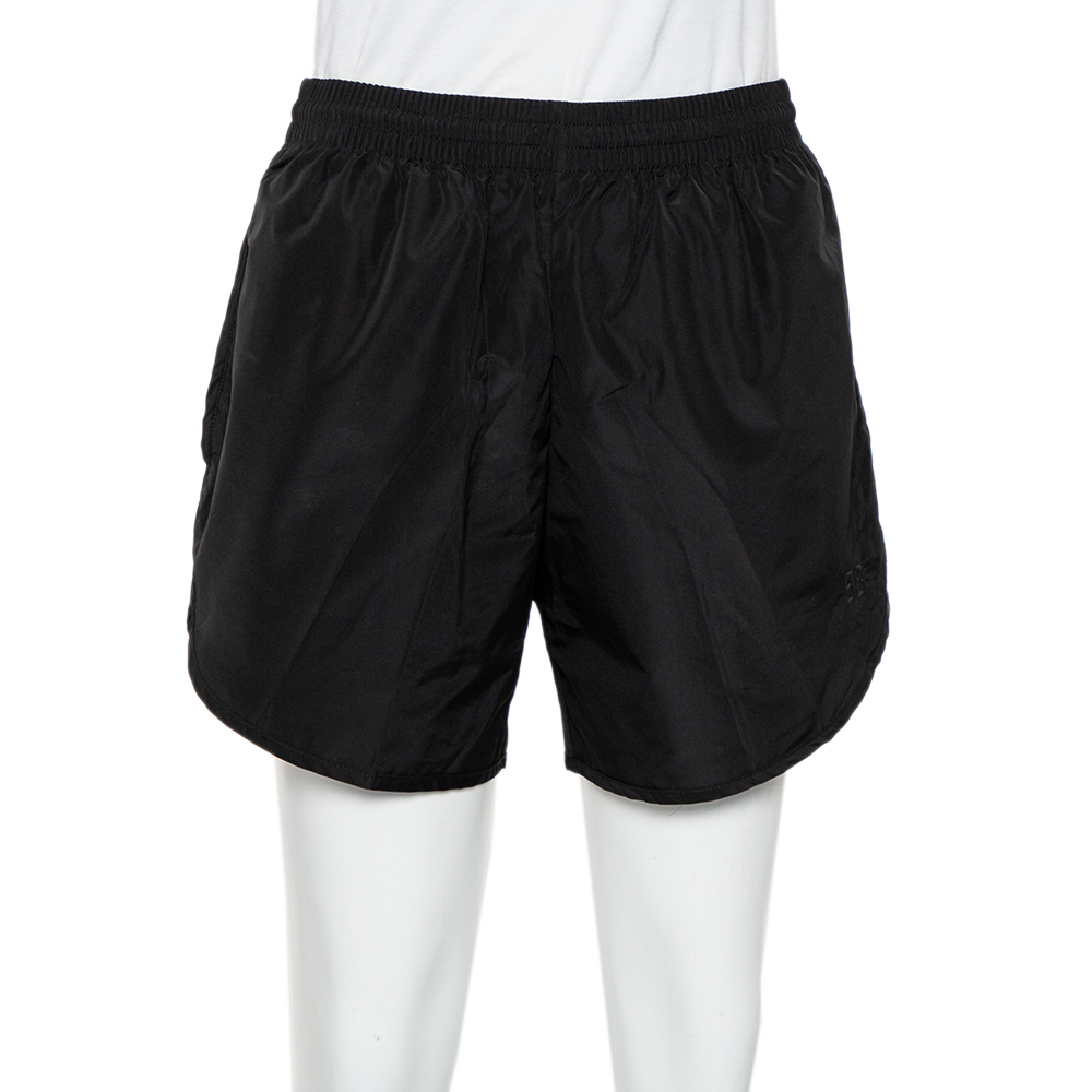 Balenciaga Black Synthetic Mesh Lined Running Shorts S