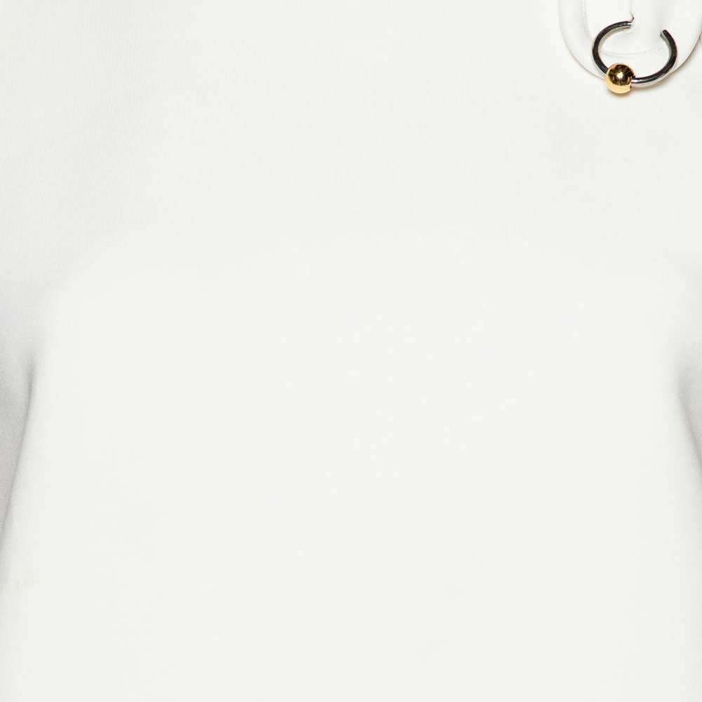 Balenciaga White Knit Embellished Sleeveless Top L