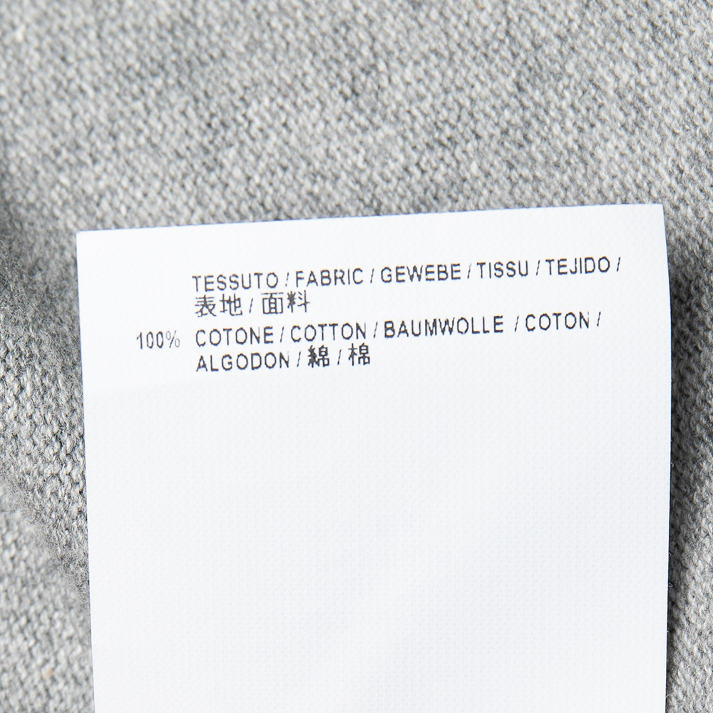 Balenciaga Grey Cotton Knit Waist Tie Detail Oversized Jumper S