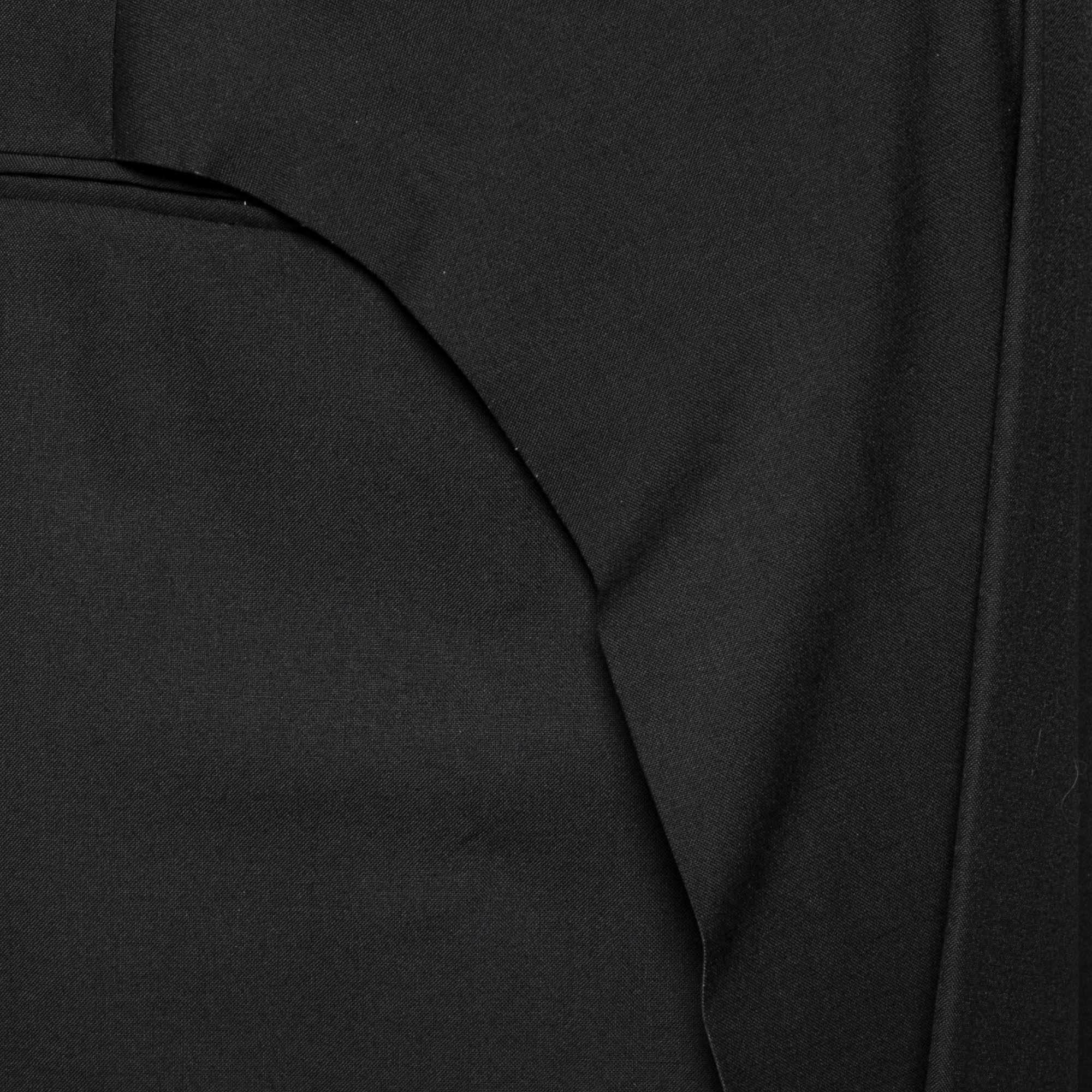 Balenciaga Black Wool Asymmetric Overlay Detailed Skirt M