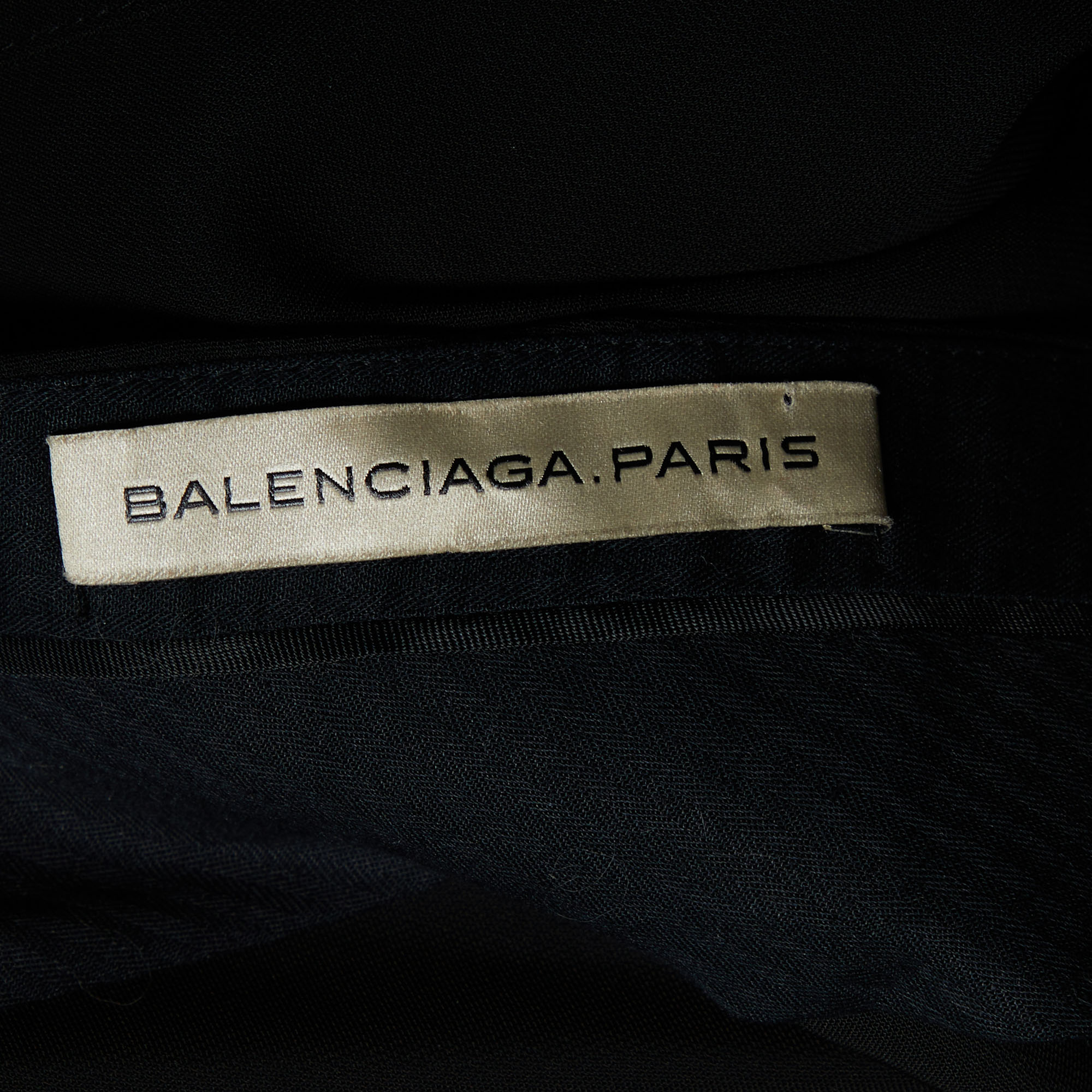 Balenciaga Black Crepe Belted Pants L