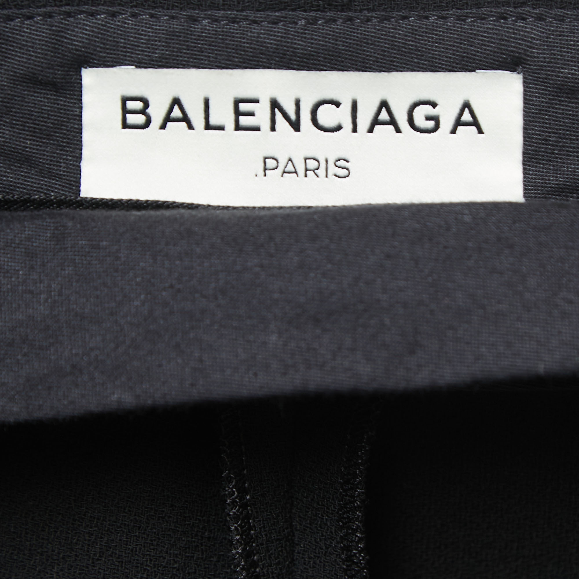 Balenciaga Black Crepe Satin Trimmed Trousers M