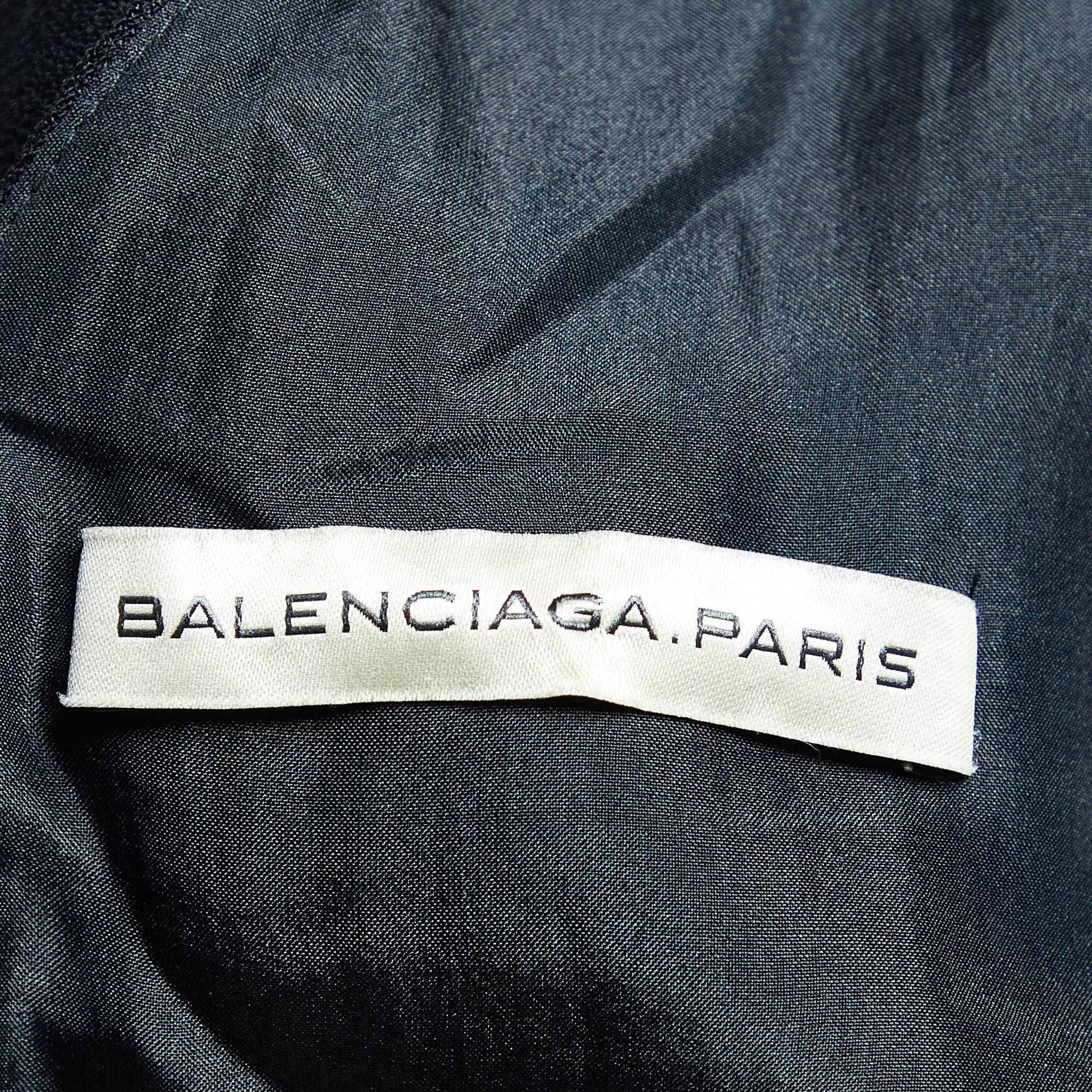 Balenciaga Black Crepe Sleeveless Draped Maxi Dress M