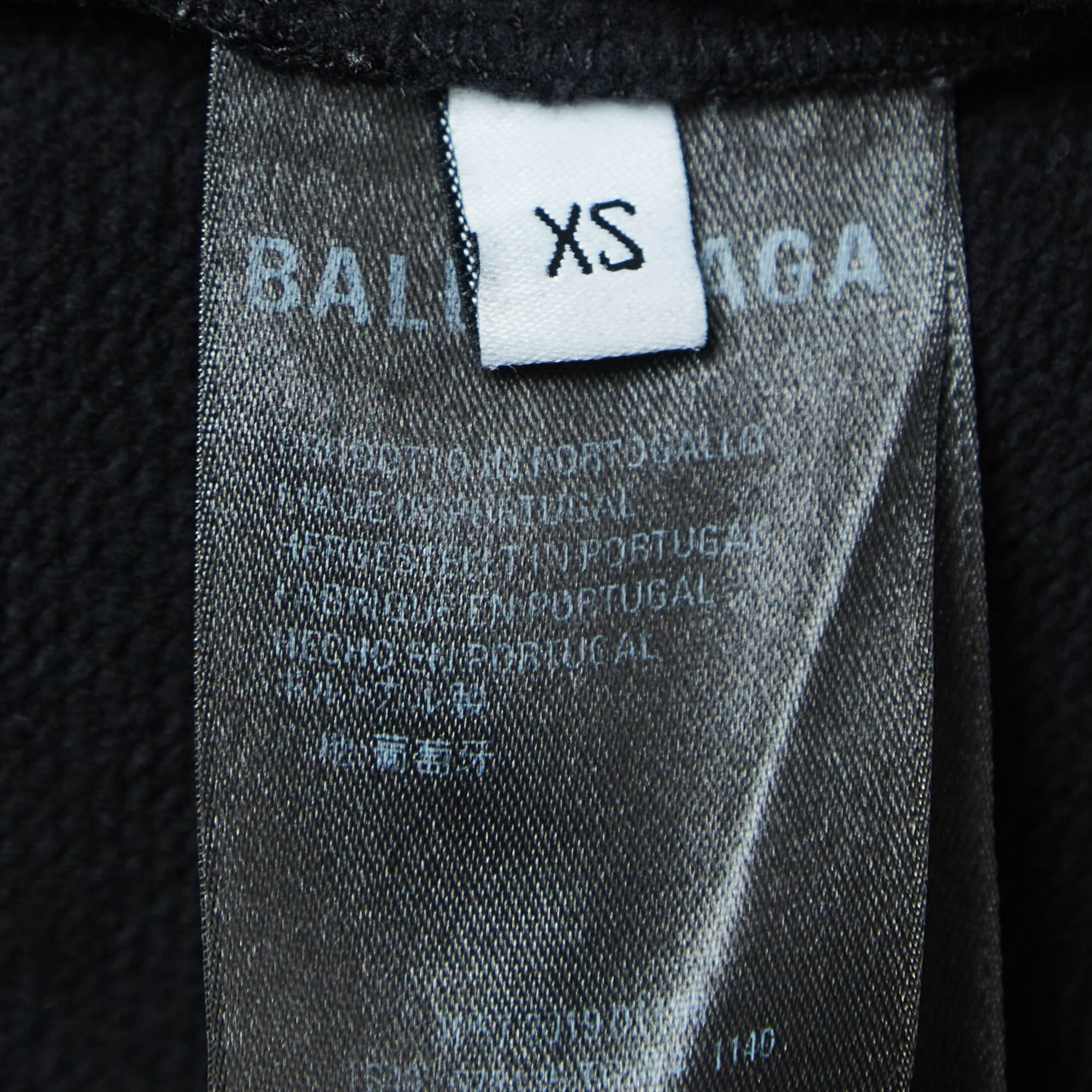 Balenciaga Grey Washed Cotton Logo Print Hoodie XS